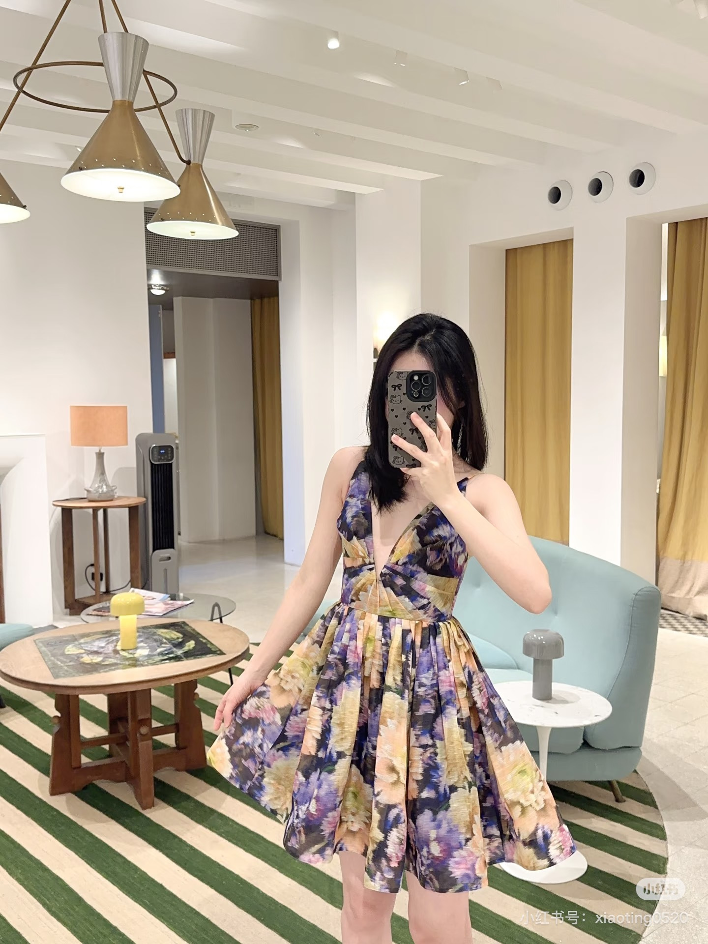 Zimm 26ss slip print dress