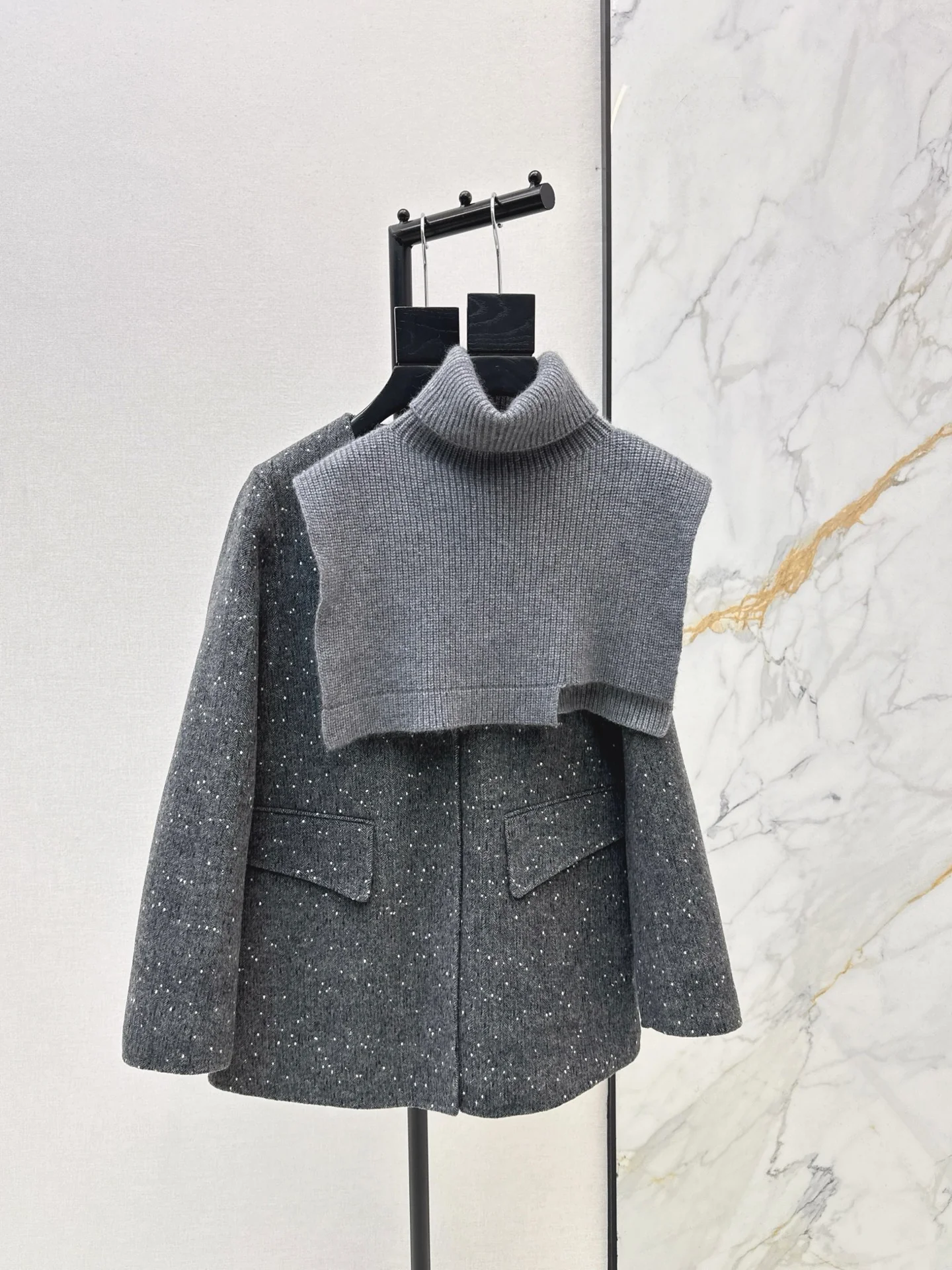 Max 26ss wool jacket with shawl