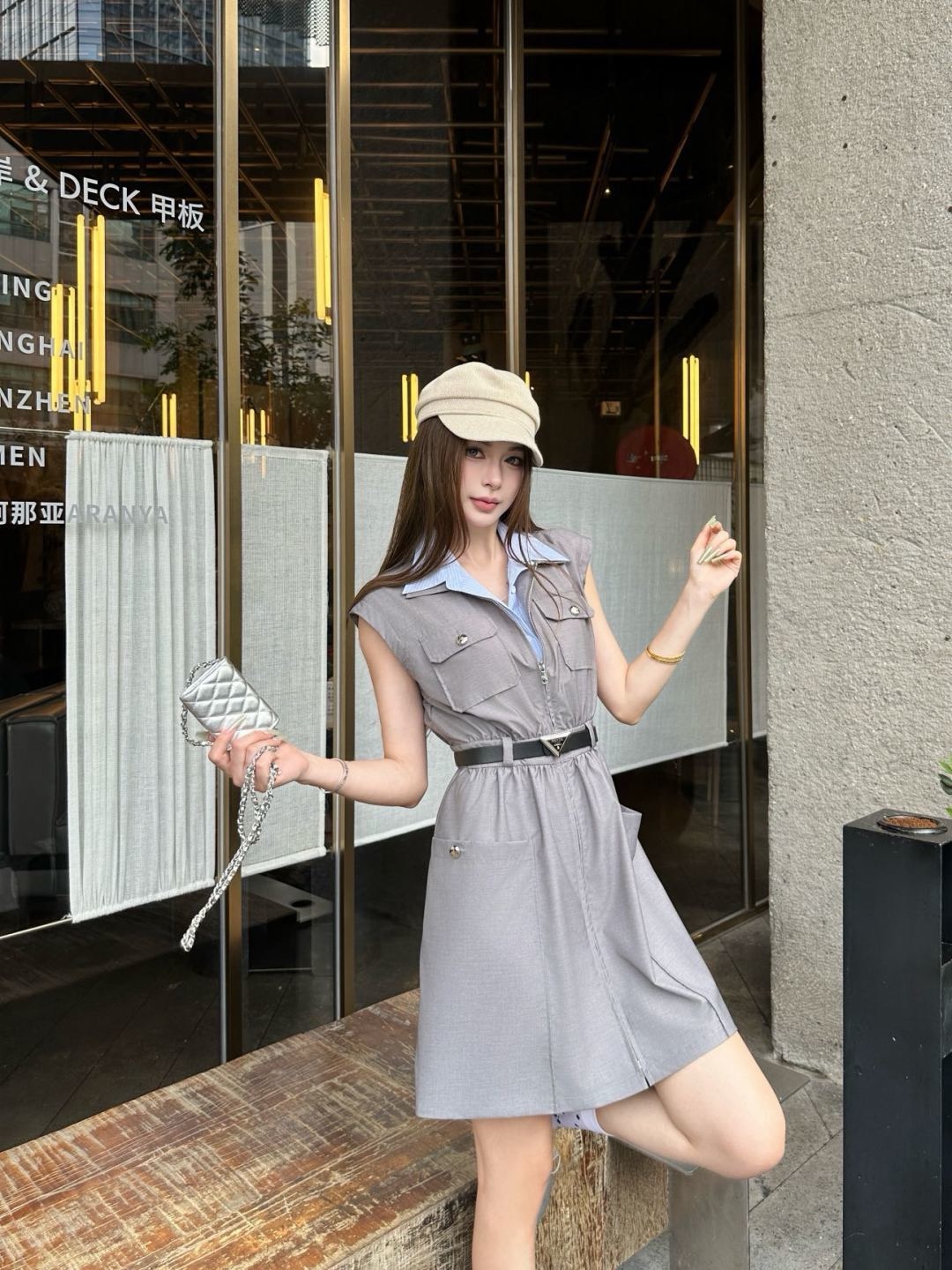 Pra 26ss  sleeveless belted dress
