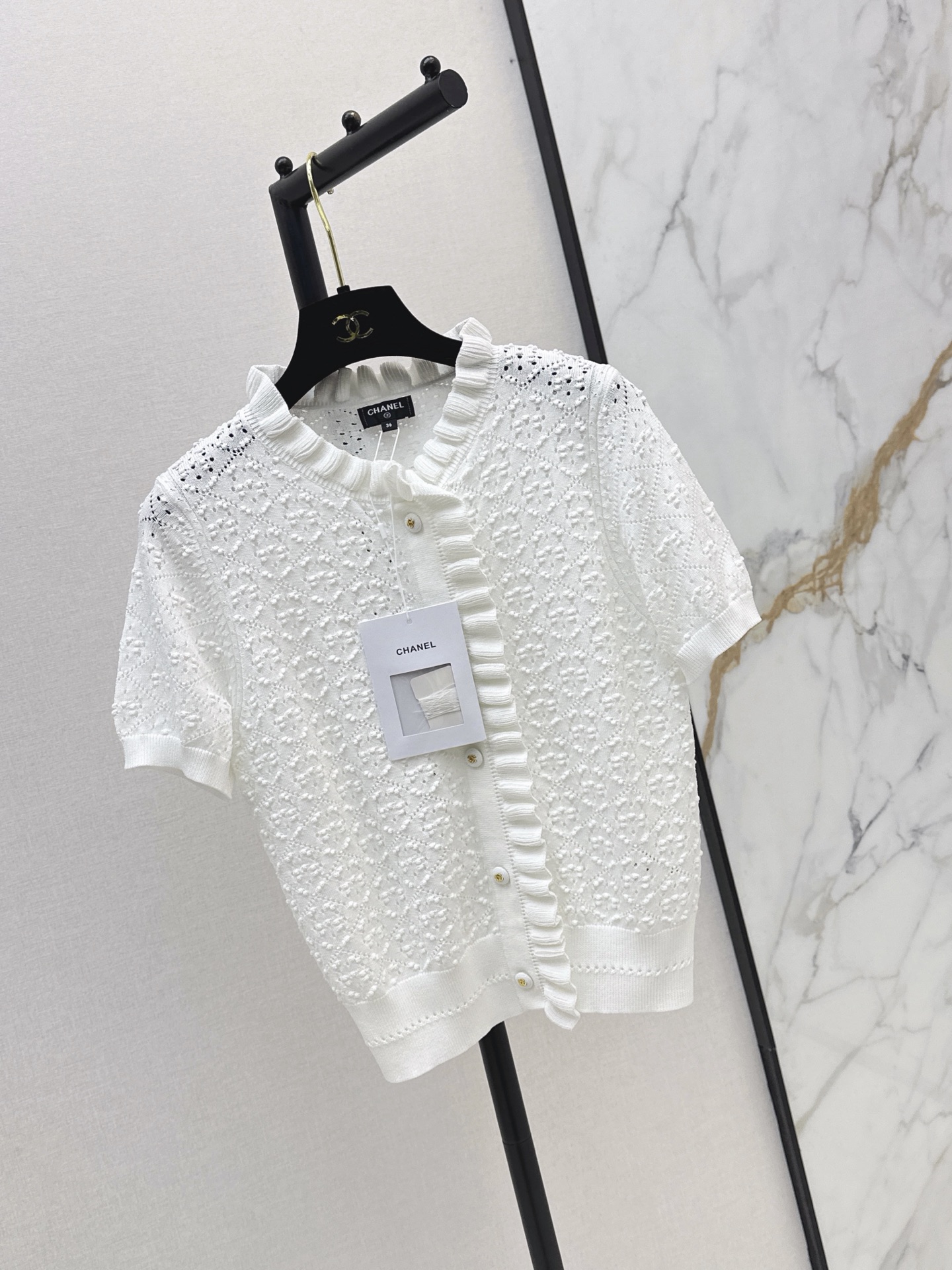 Chan 26ss ruffle knitwear