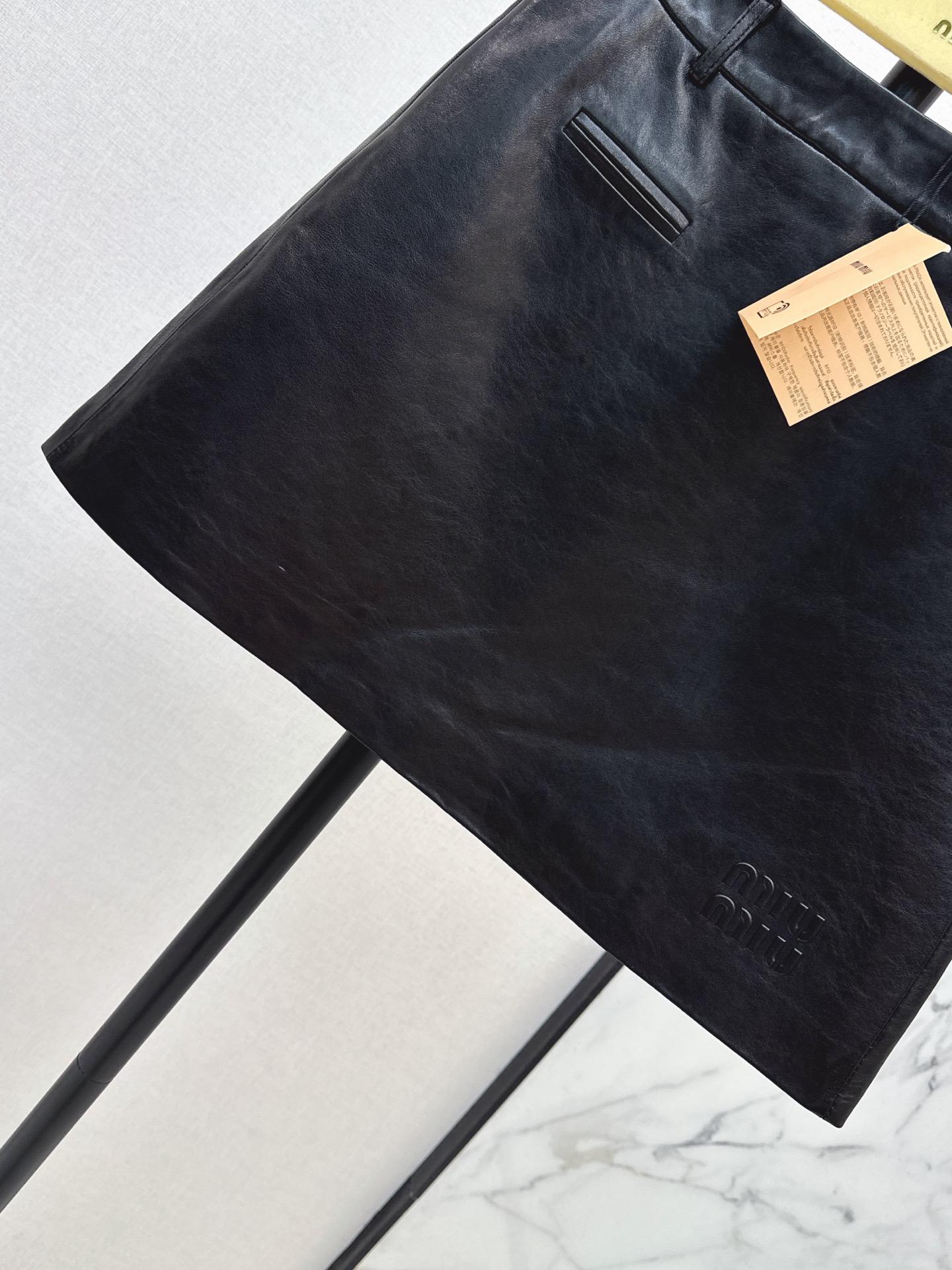 Miu 26ss leather skirt