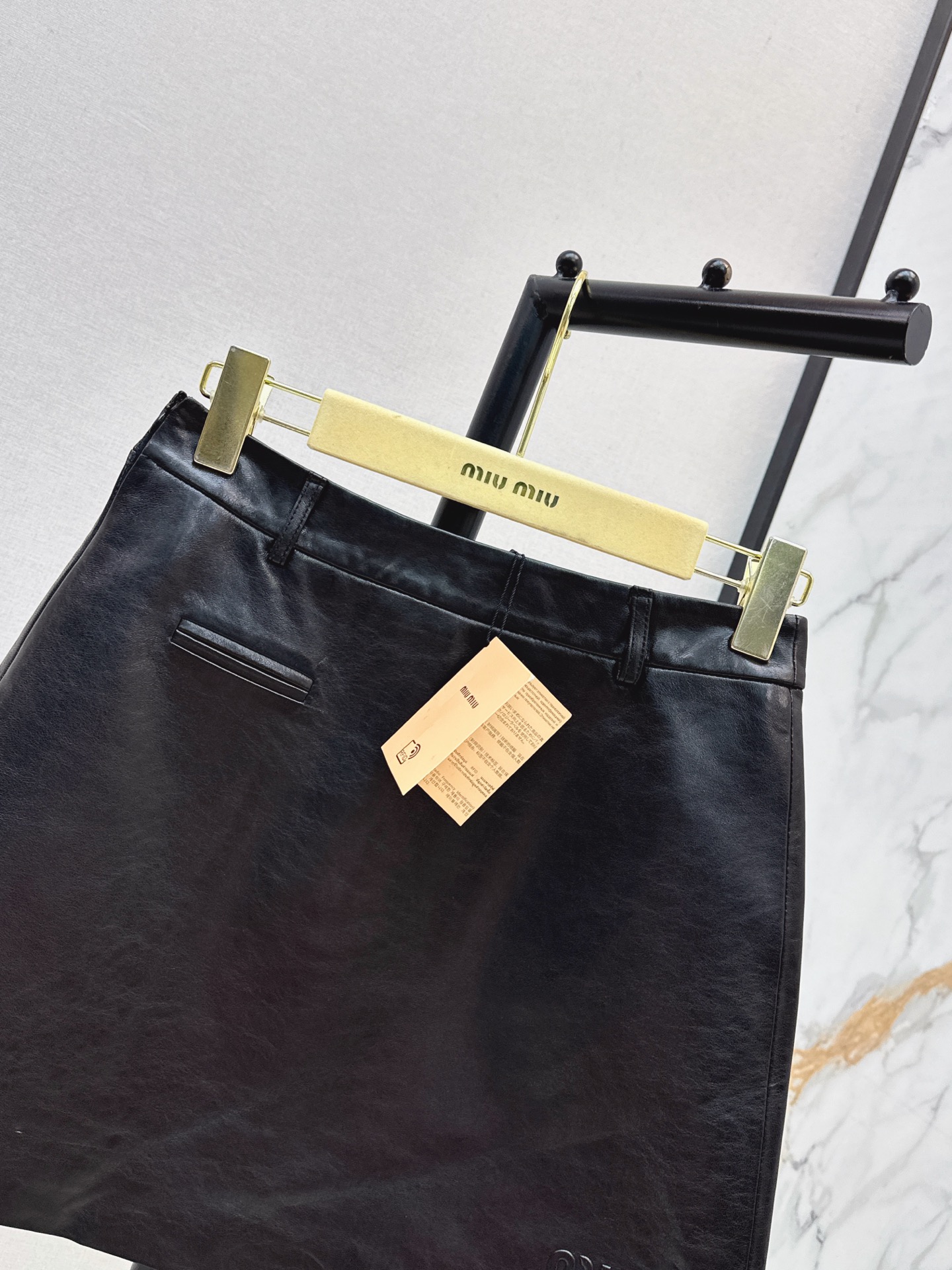 Miu 26ss leather skirt