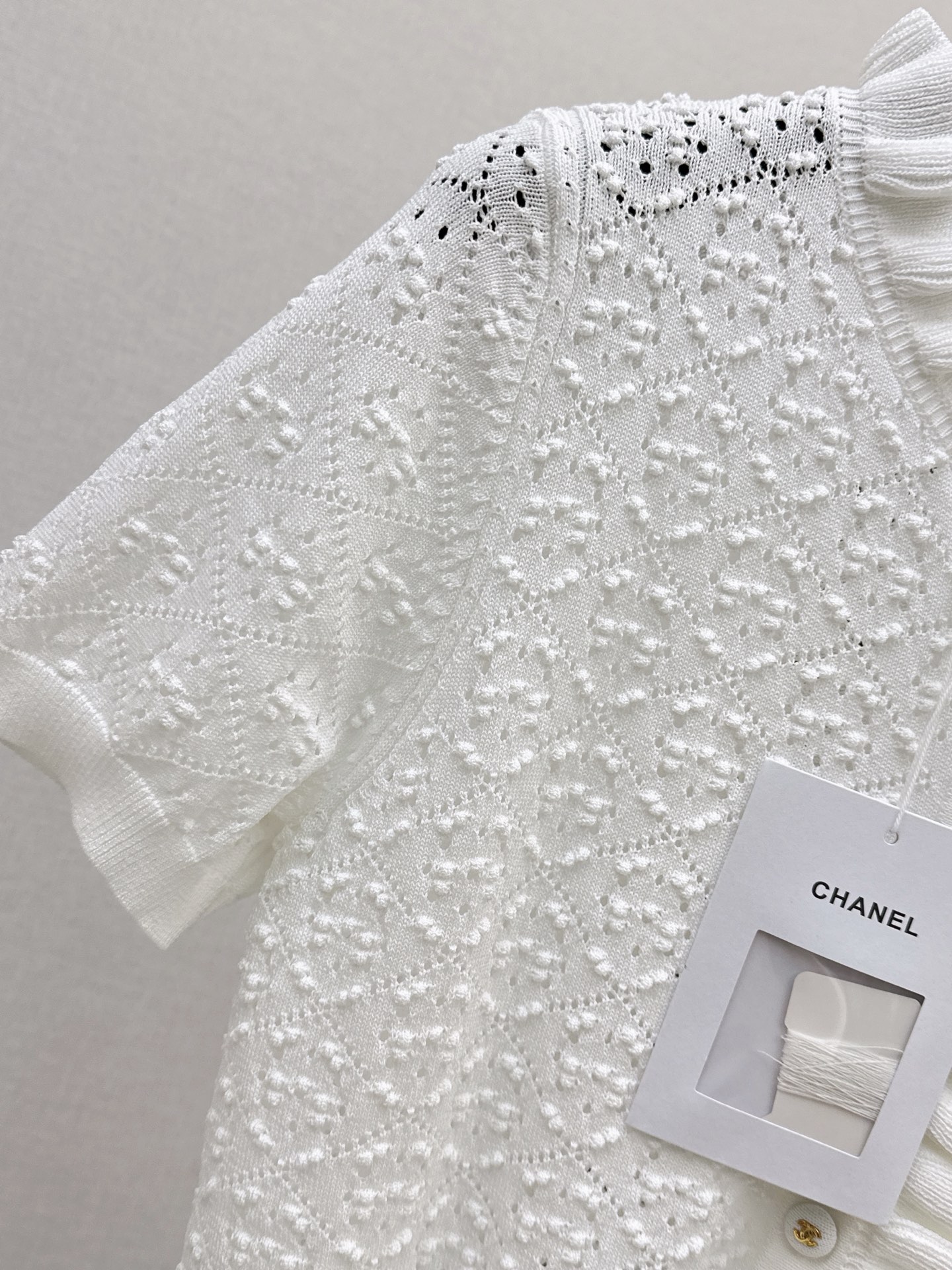 Chan 26ss ruffle knitwear