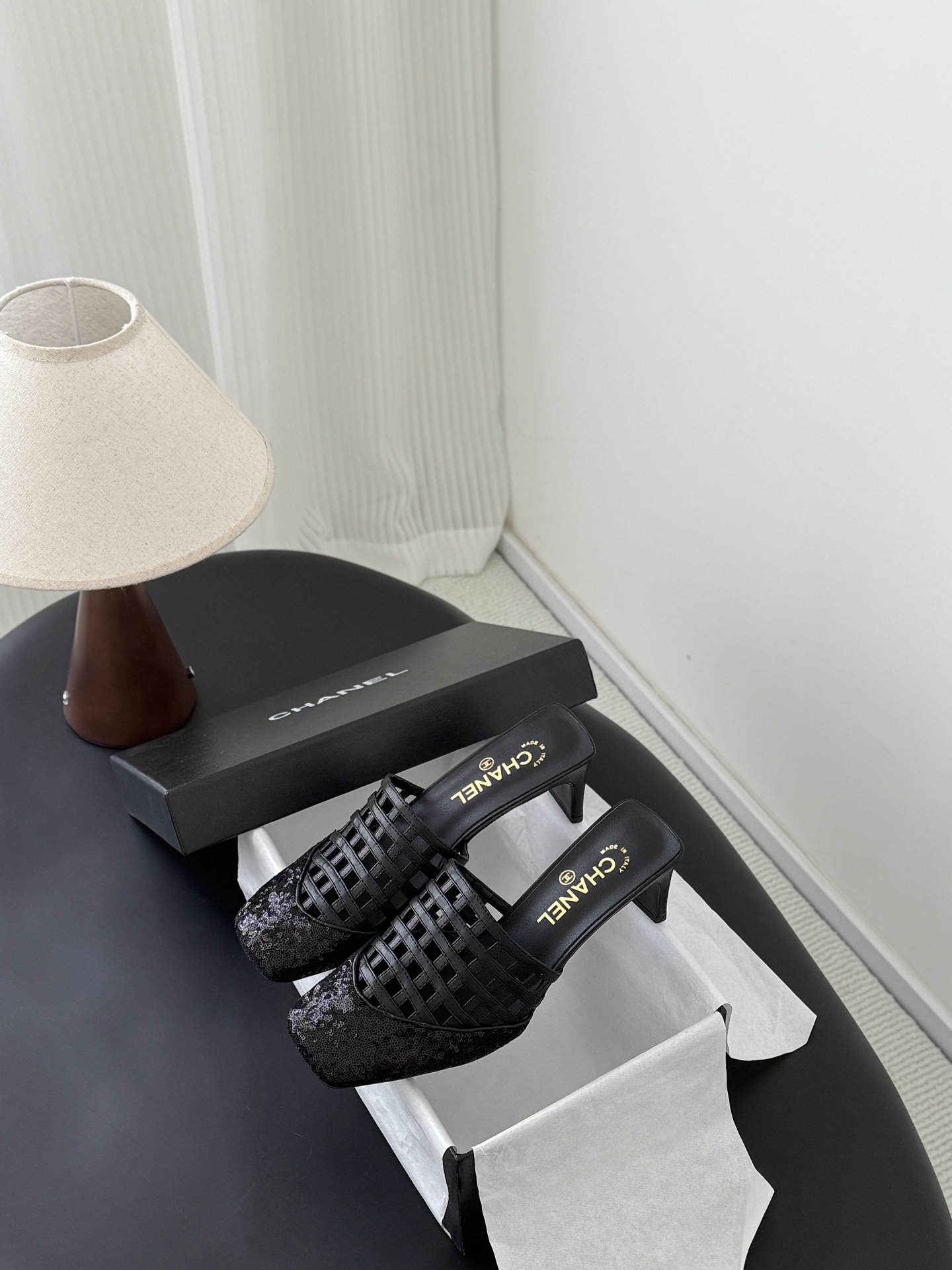 Chan 26ss woven mules heel