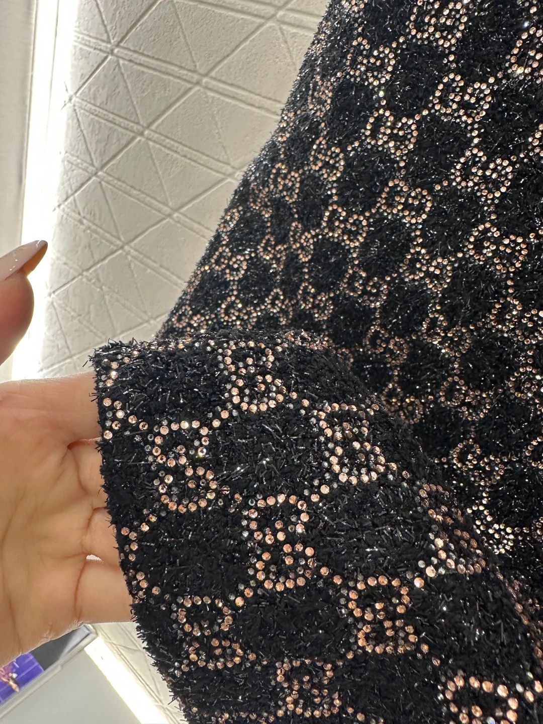 Gucc 26ss rhinestones dress