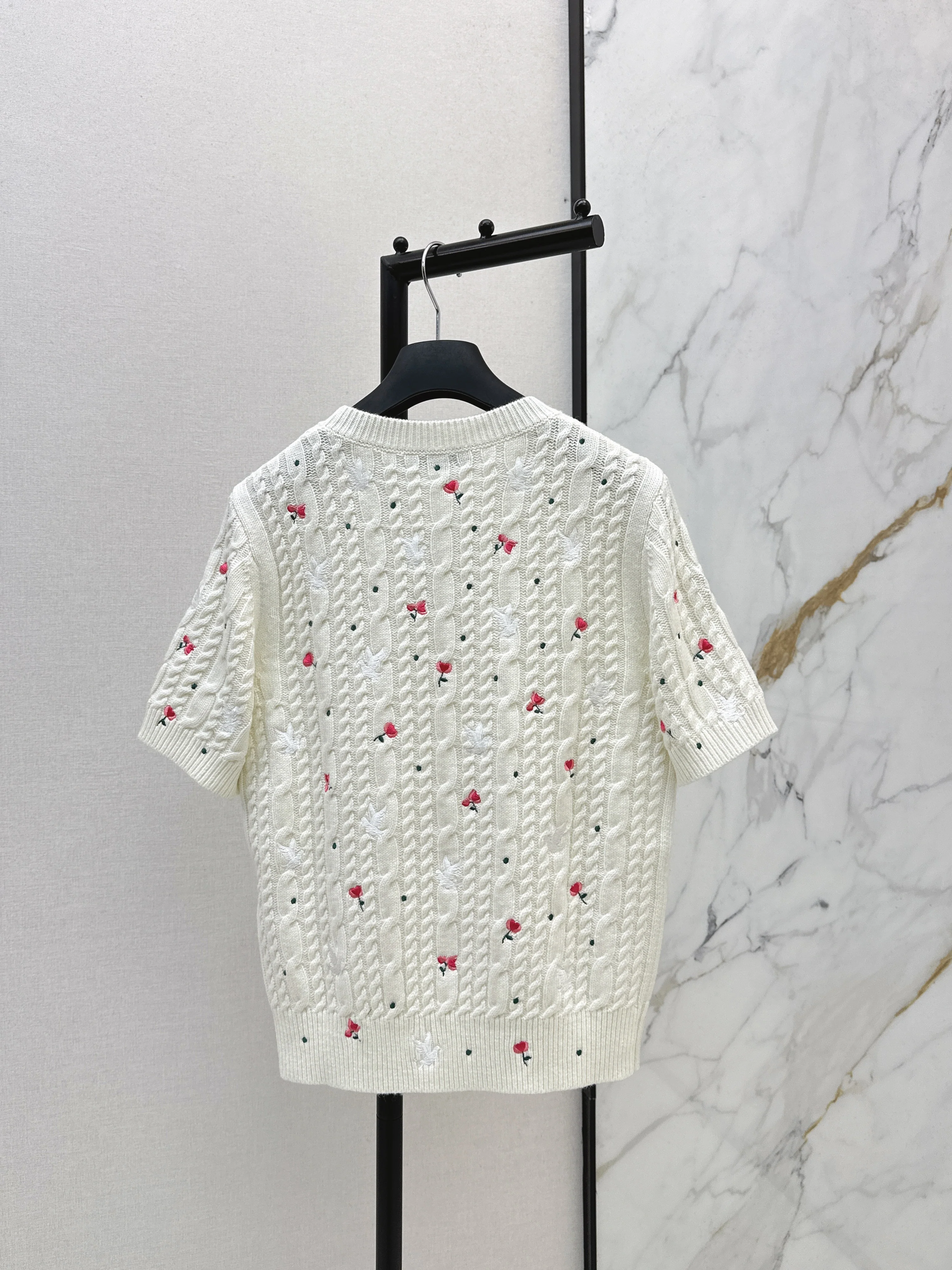 CD 26ss embroidery short sleeve knitwear