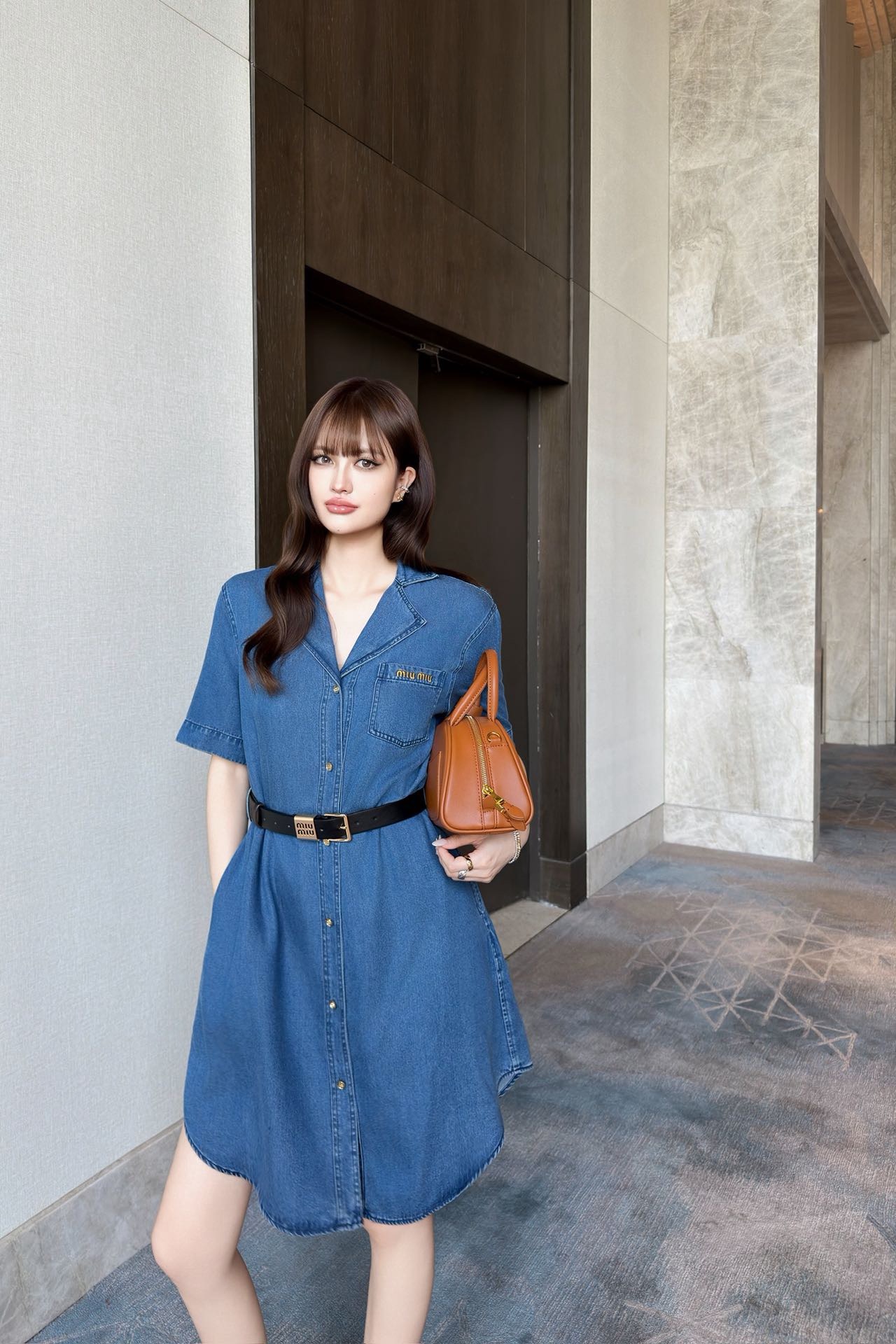 Miu 26ss belted dress