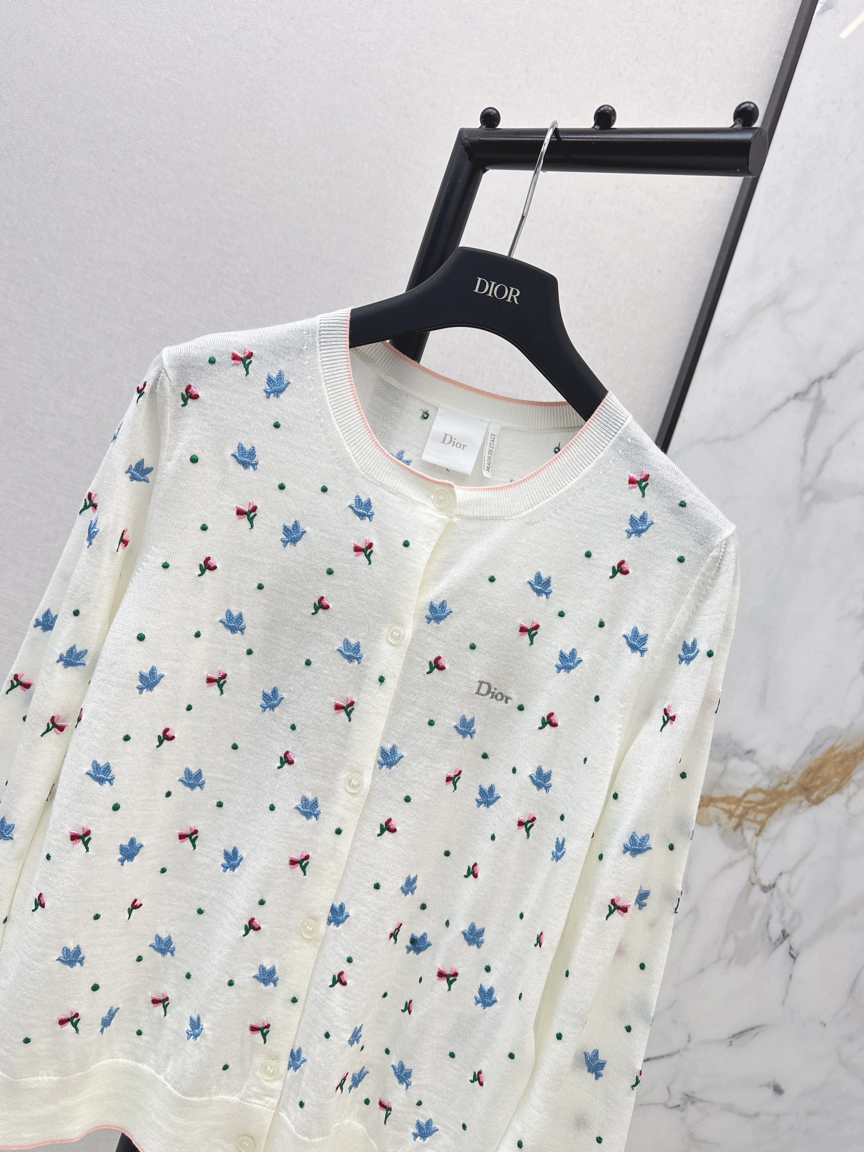 CD 26ss embroidery knit cardigan