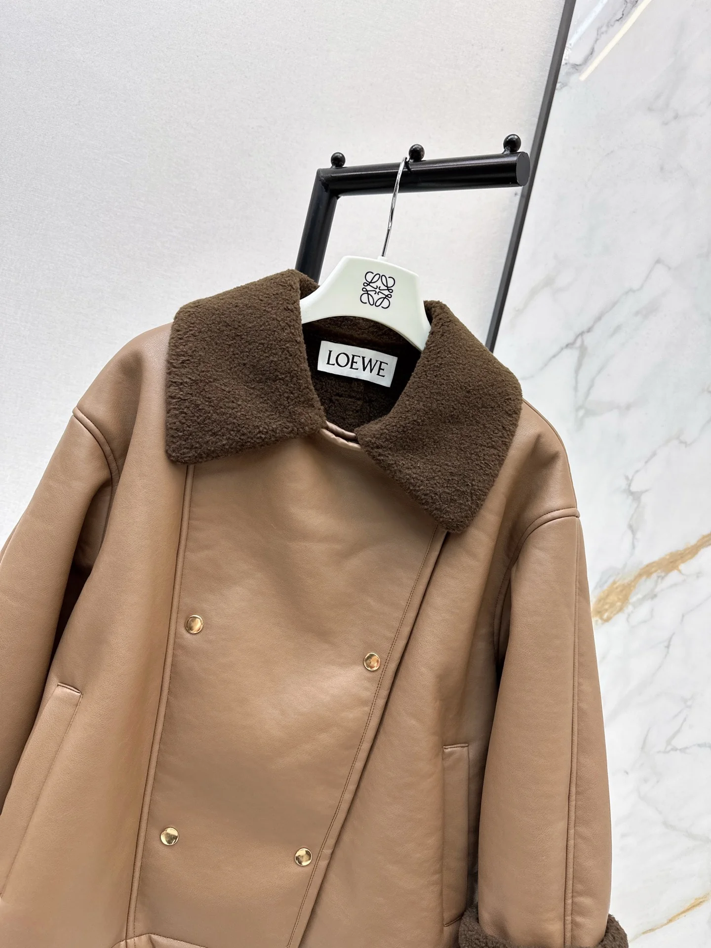 Loe 25fw lamb fleece biker