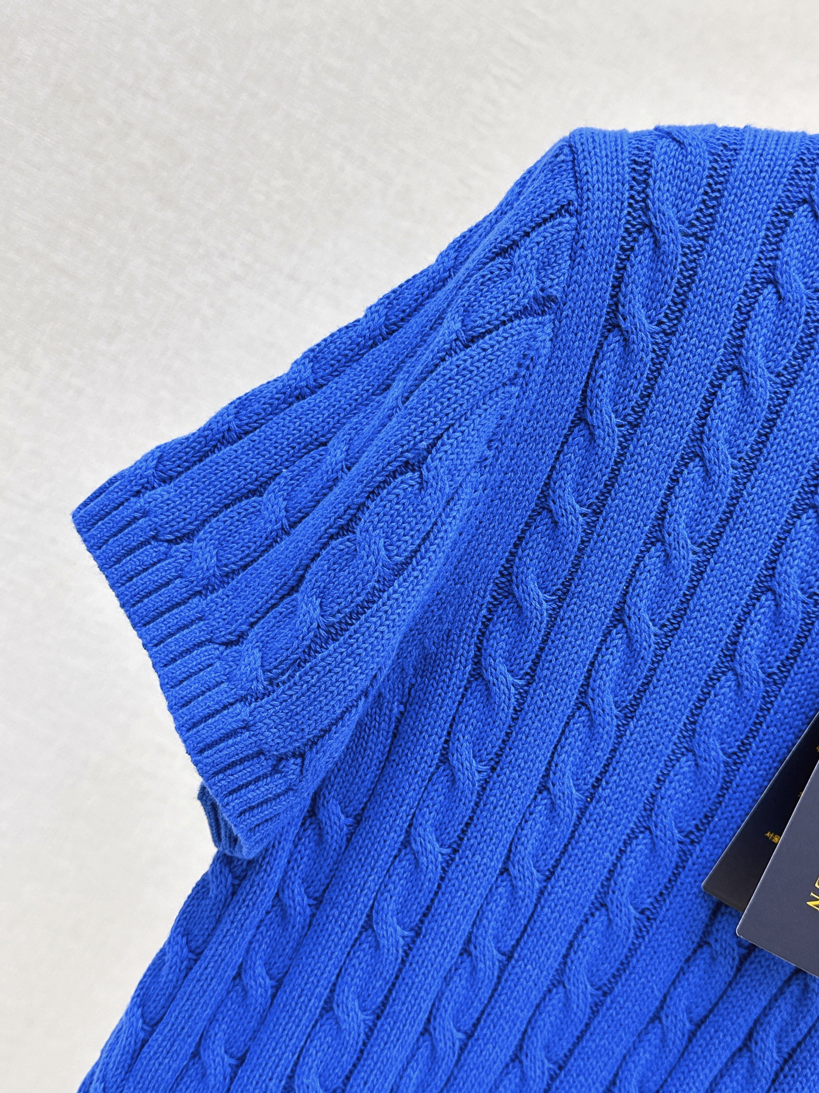 Ralp 26ss cable polo knit top