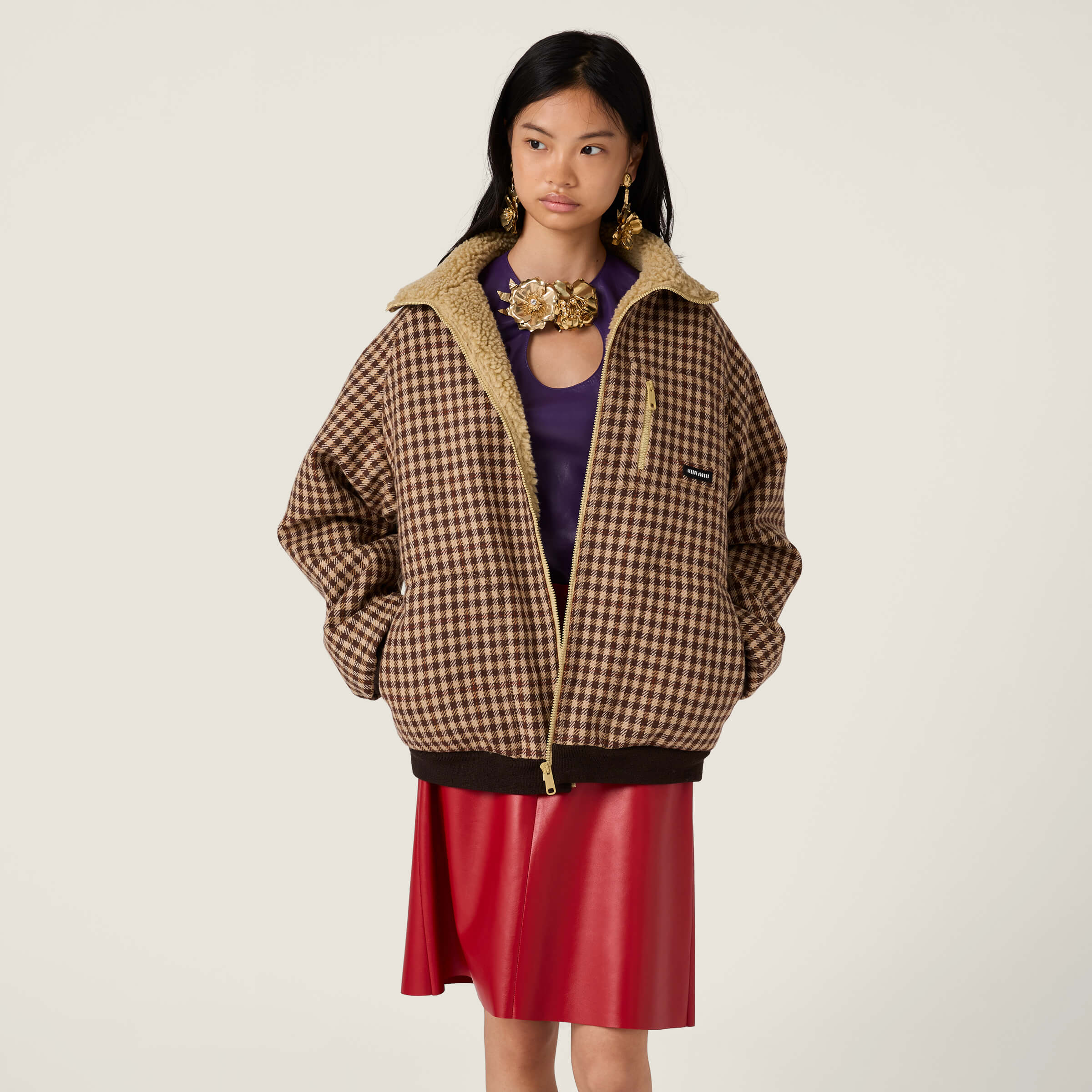 Miu 25fw houndstooth jacket