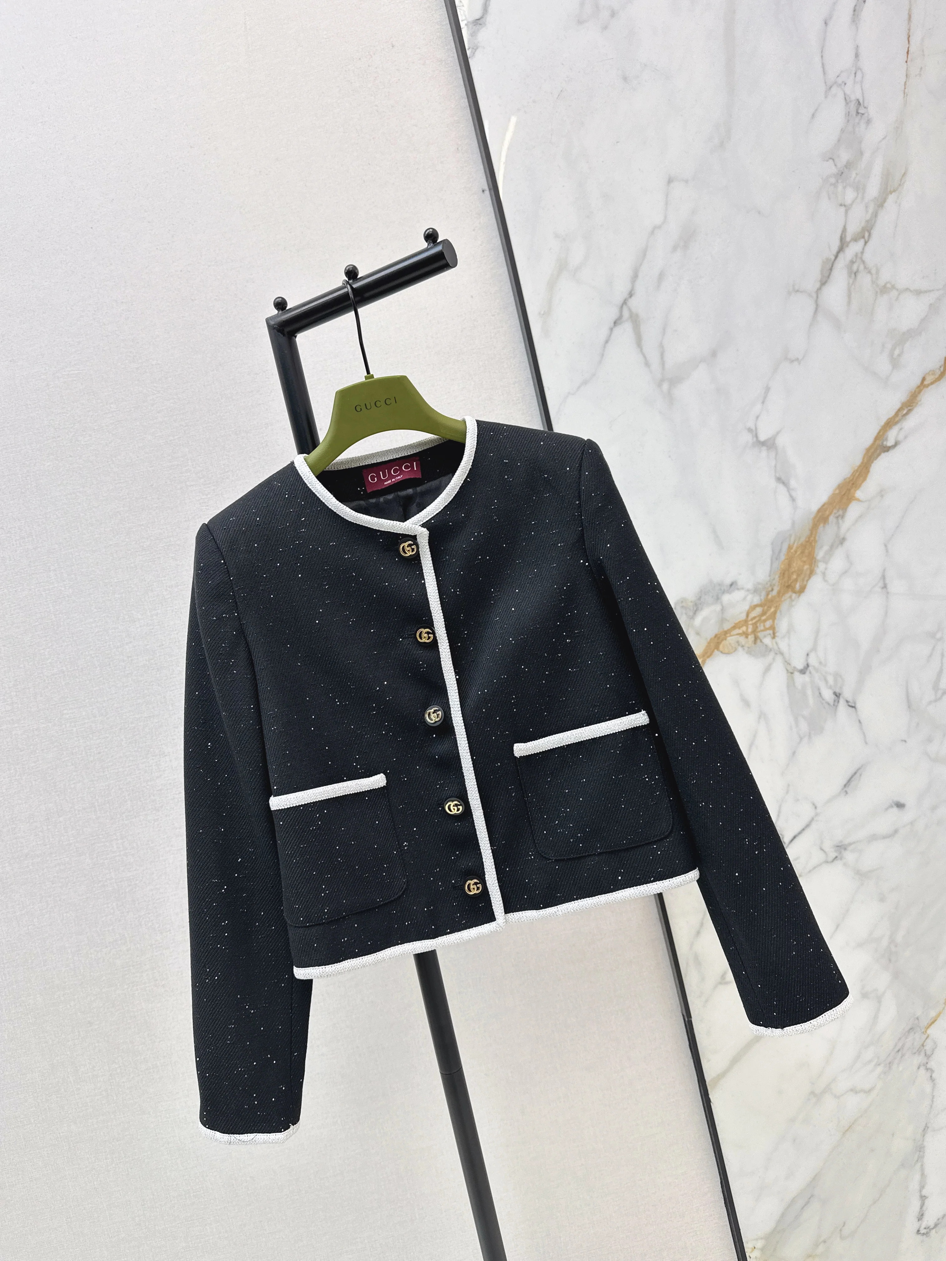 Gucc 26ss jacquard sequin jacket