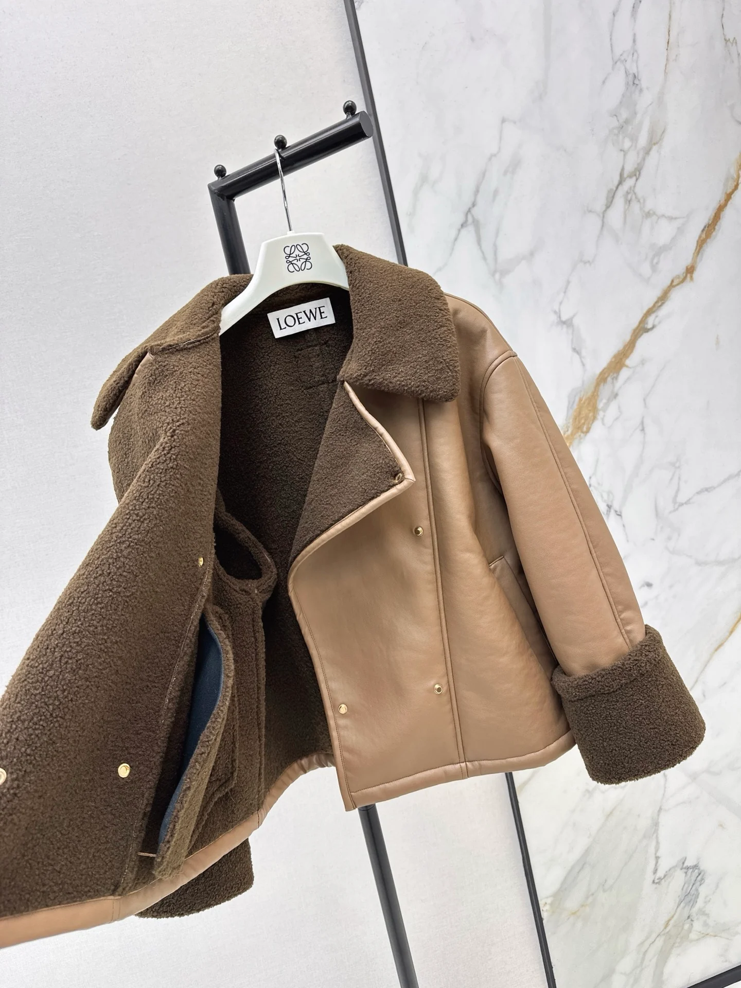 Loe 25fw lamb fleece biker