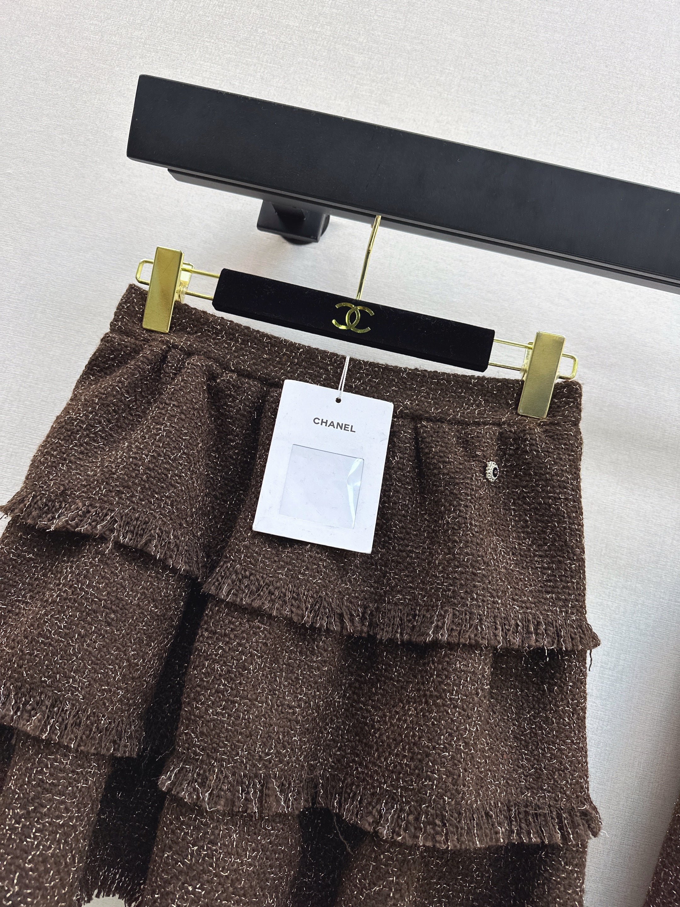 Chan 26ss fringe woven skirts