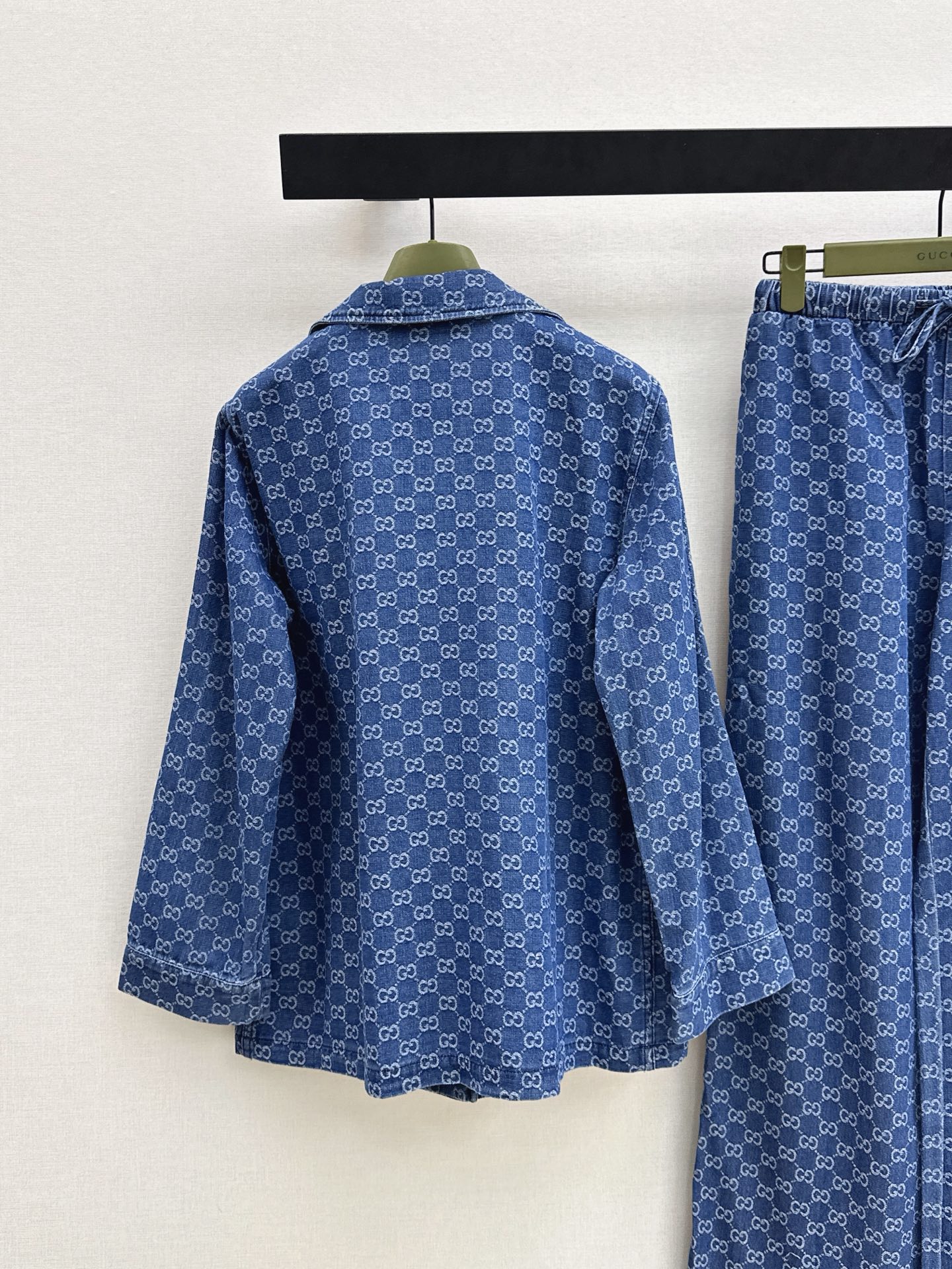 Guc 26ss jacquard denim jacket pants set