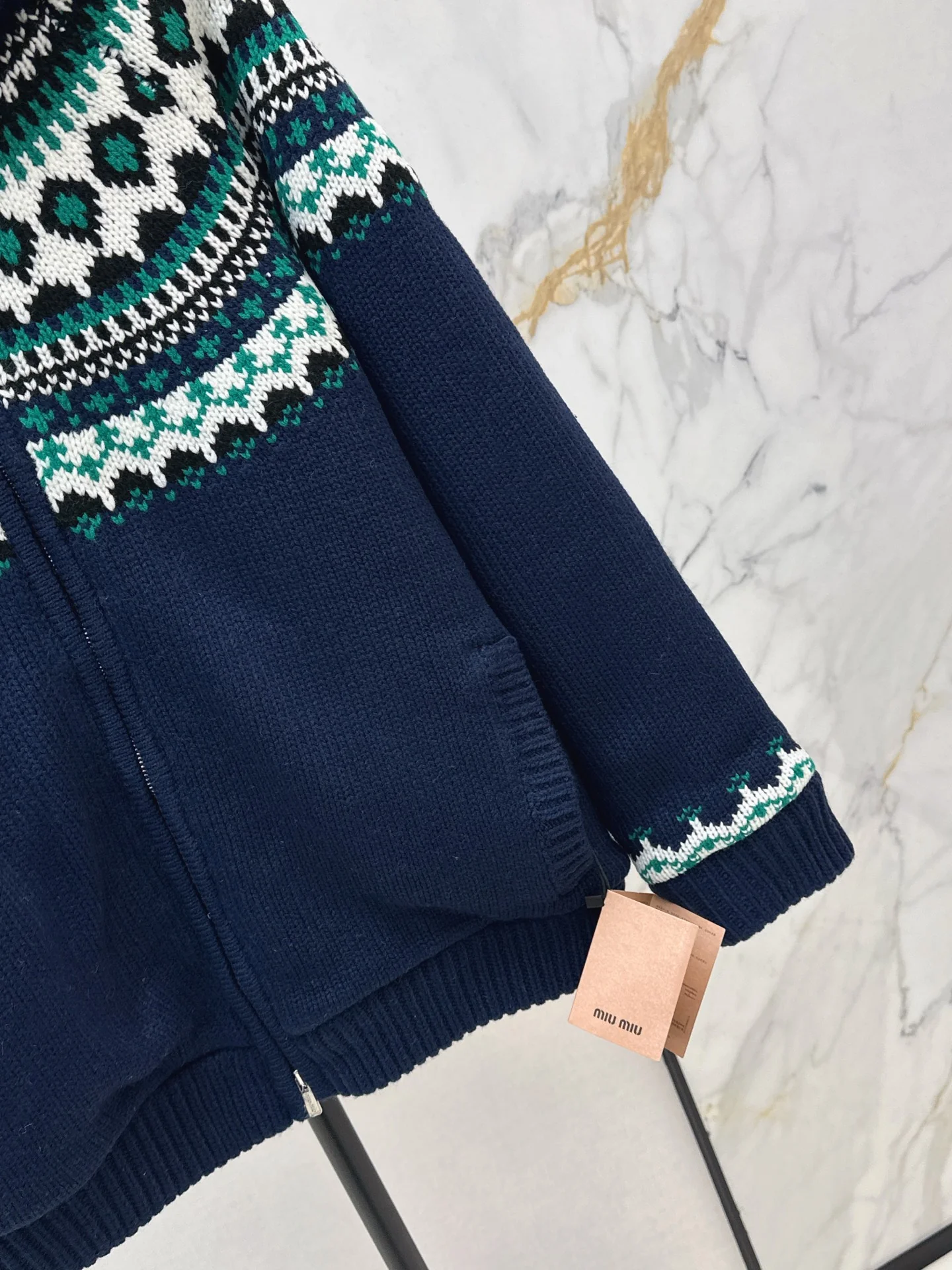 Miu 25fw fair isle cardigan