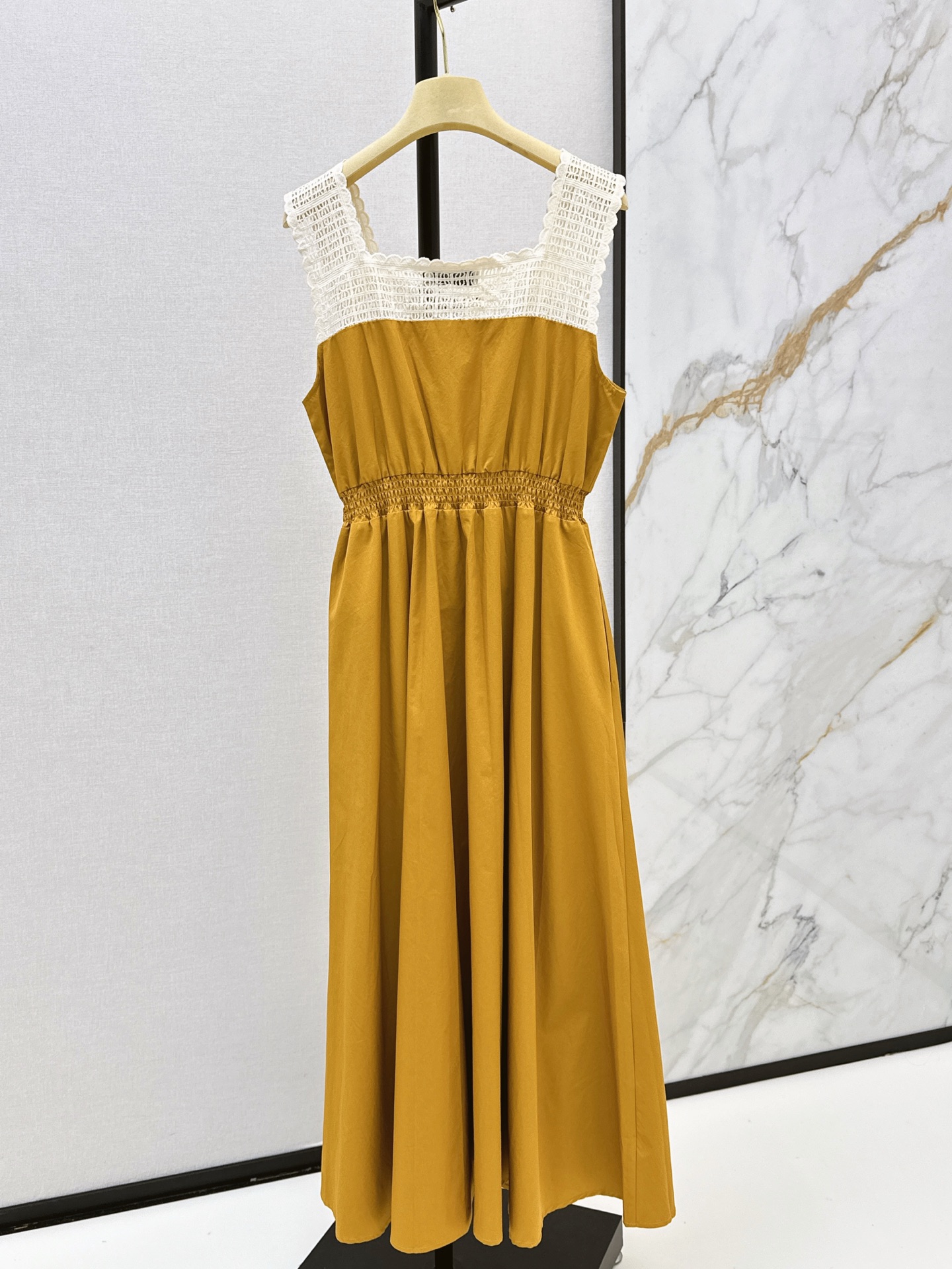Miu 26ss lace trim slip dress