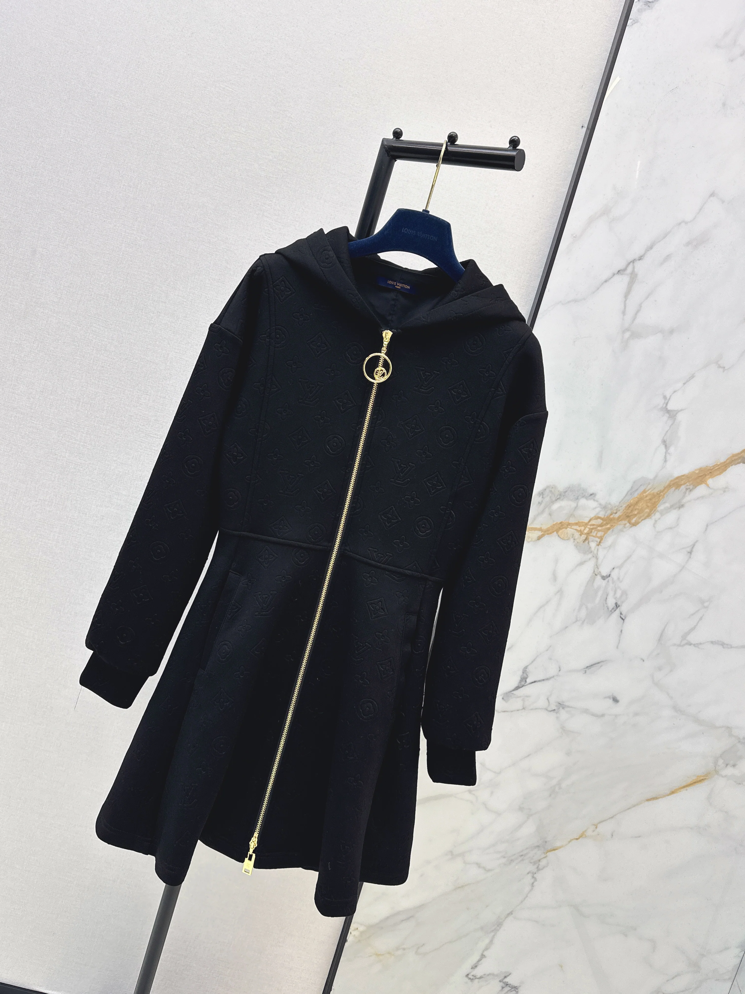 Louis 26ss hooded zip-up sweatshirt dress