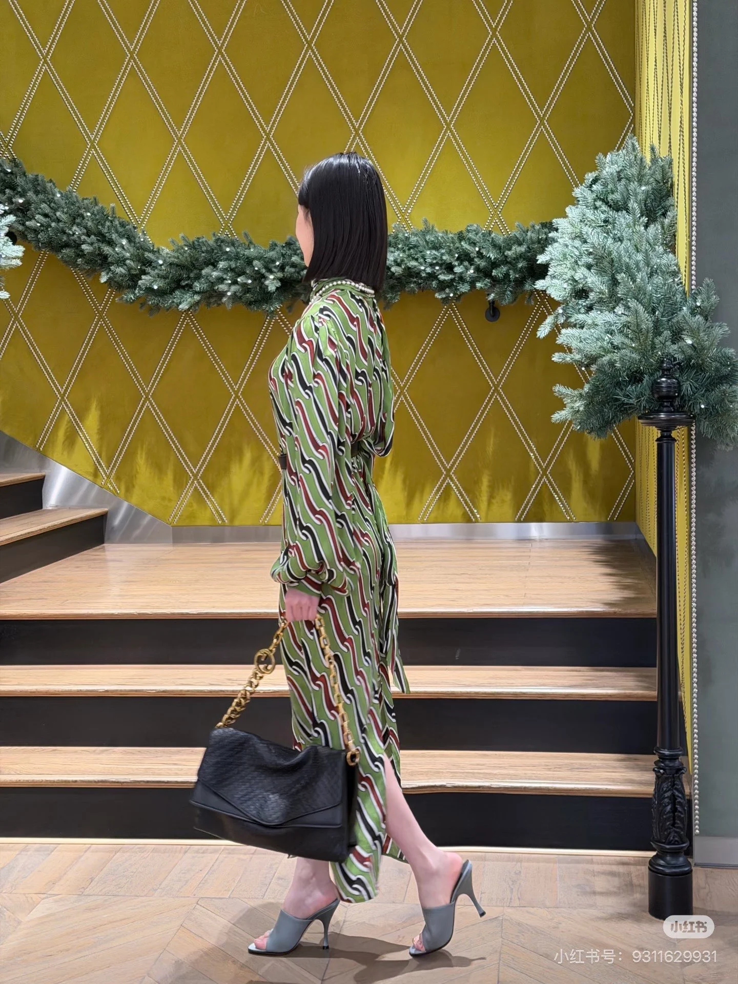 Gucc 26ss 3D print dress