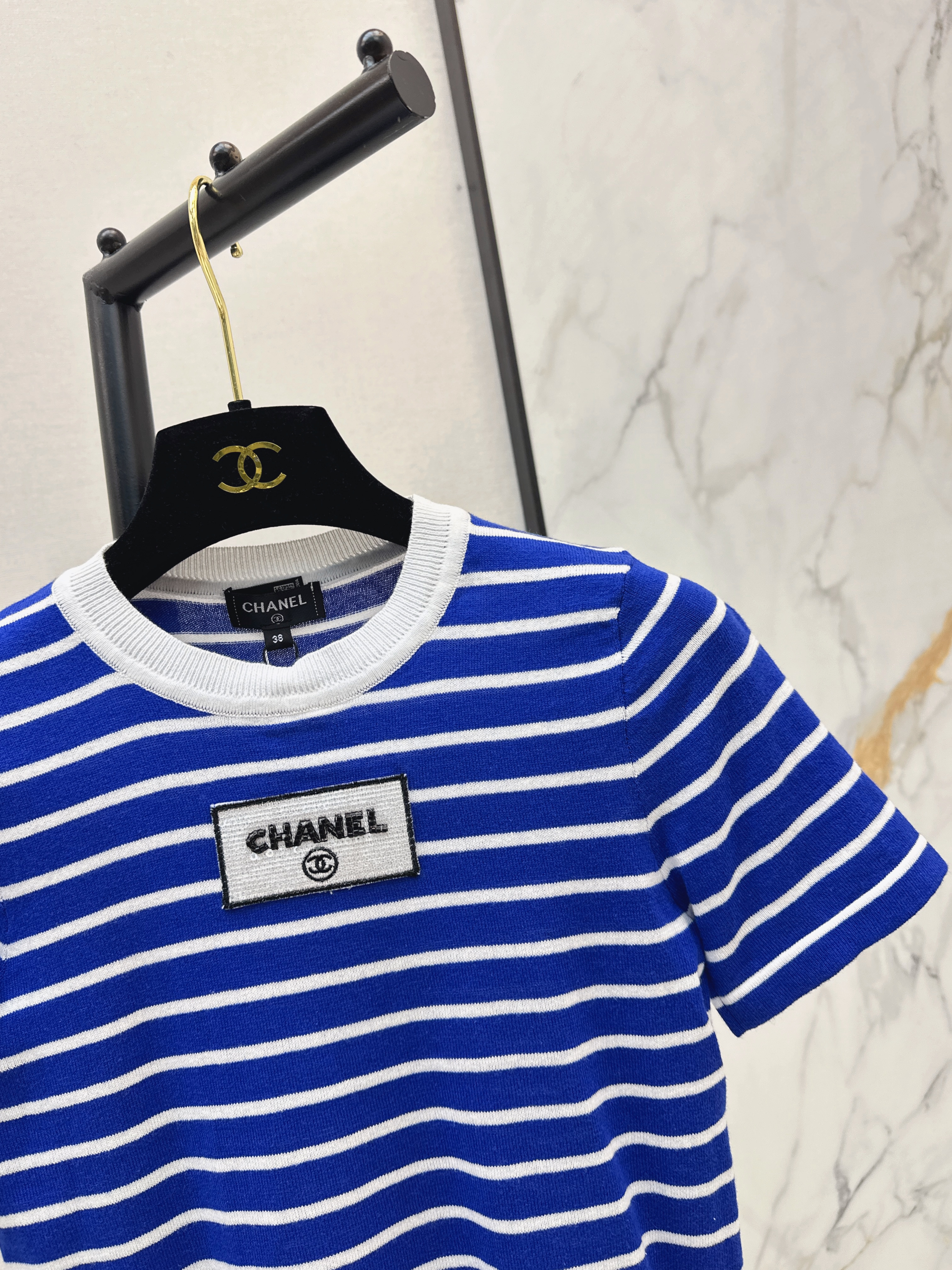 Chan 26ss stripe knit top
