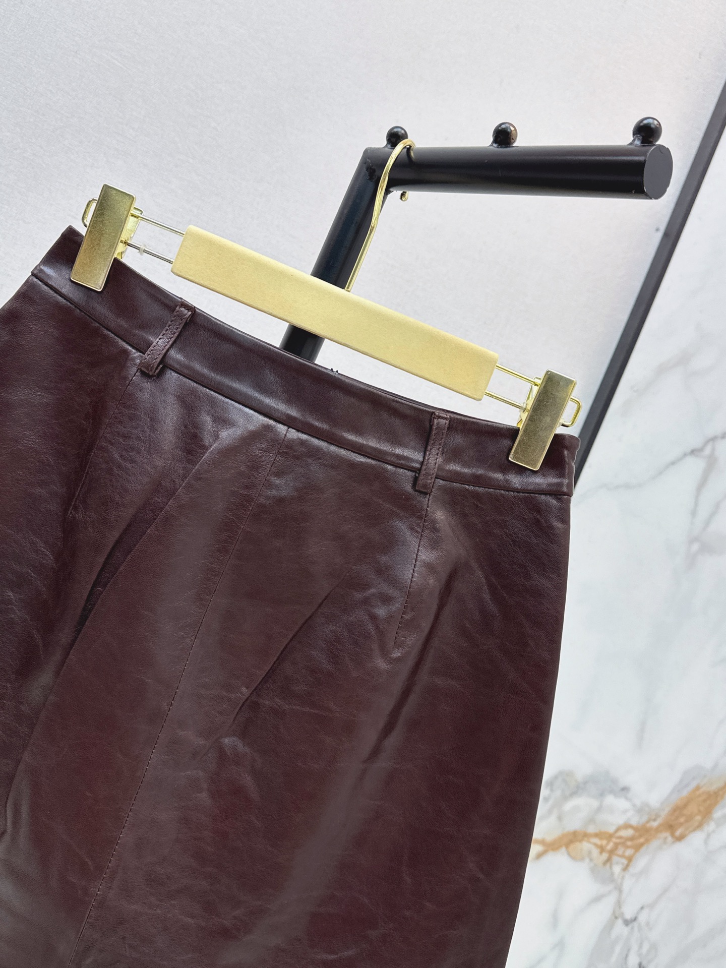 Miu 26ss leather skirt