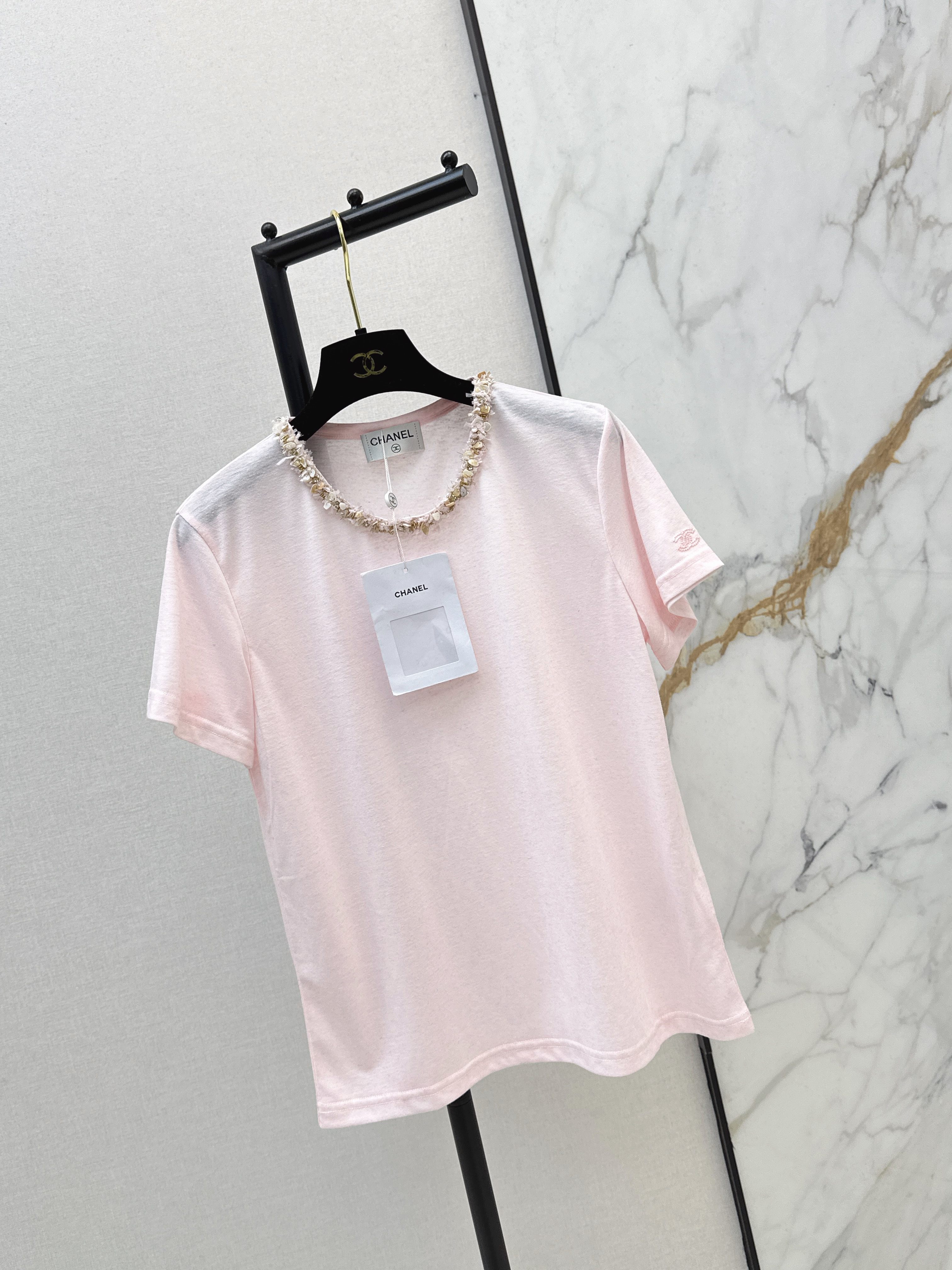 Chan 26ss rhinestone t-shirts