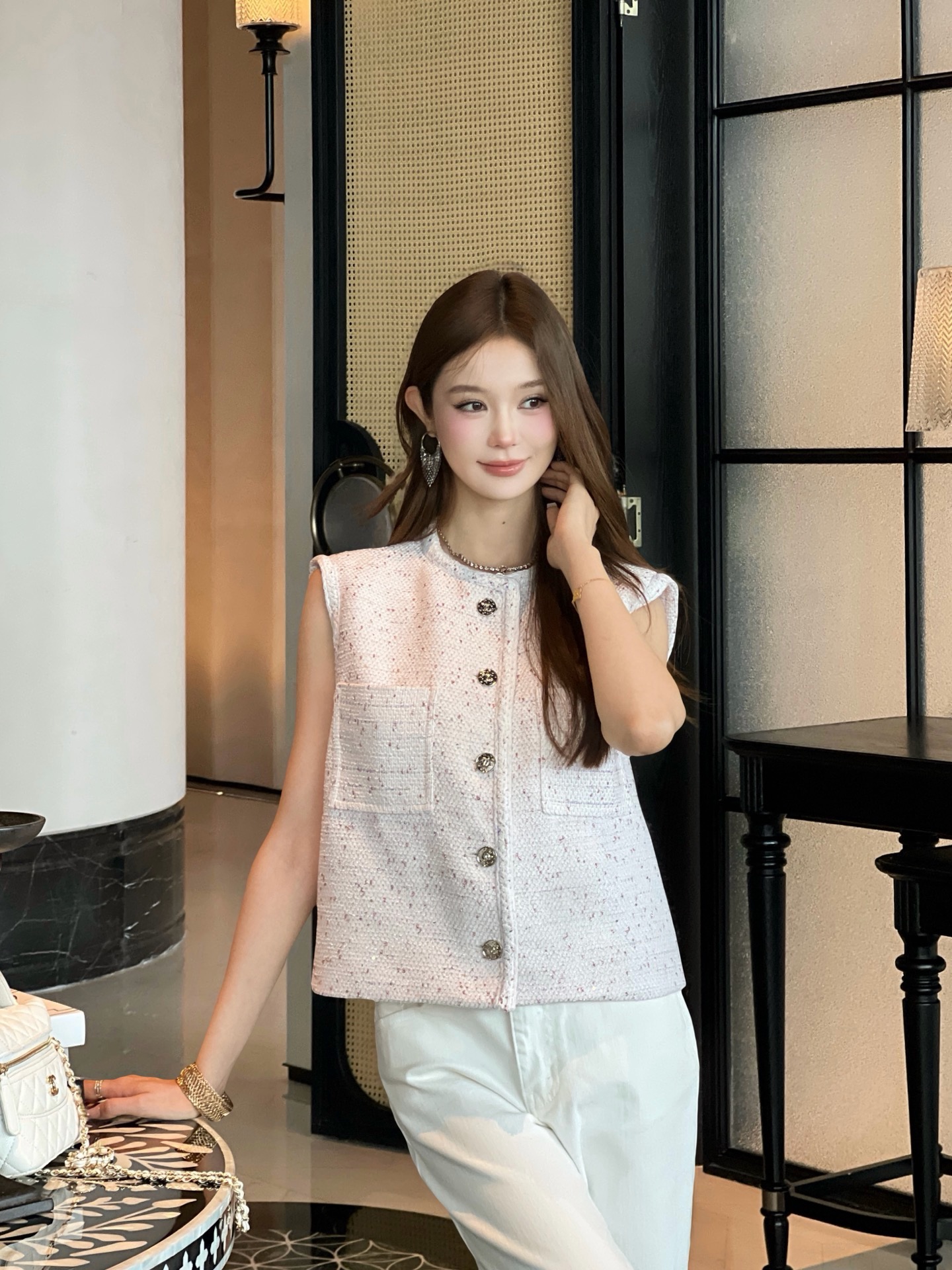 Chan 26ss woven vest