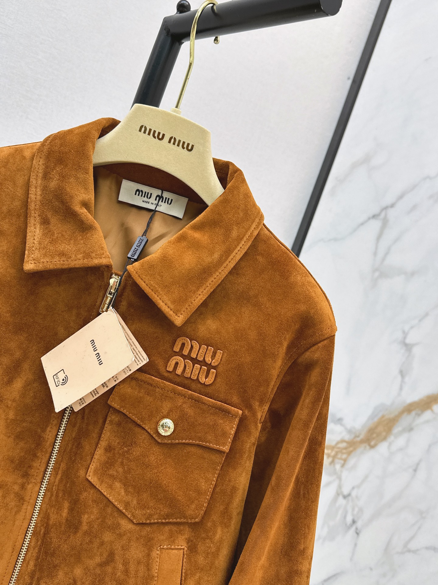 Miu 26ss suede sheepskin jacket