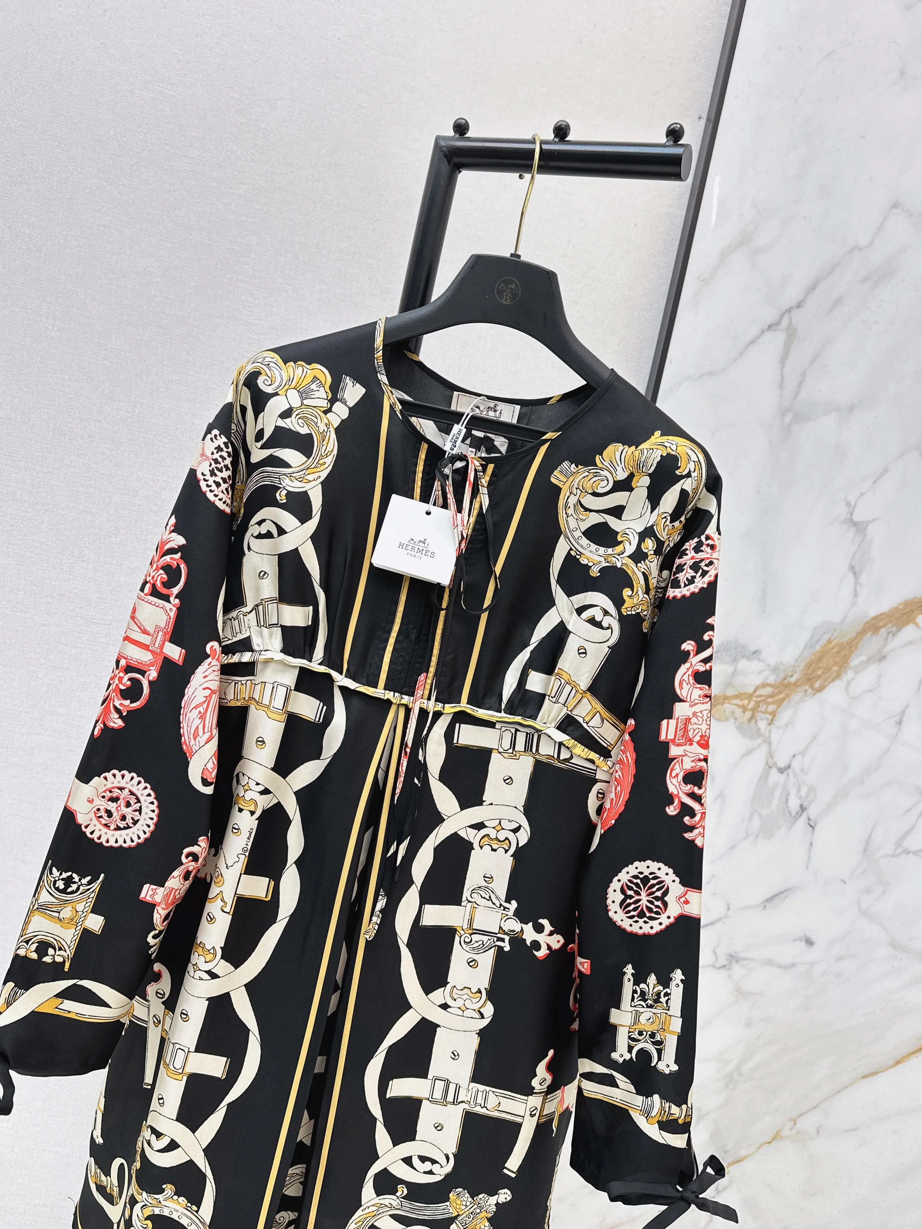 Herm 26ss print silk dress