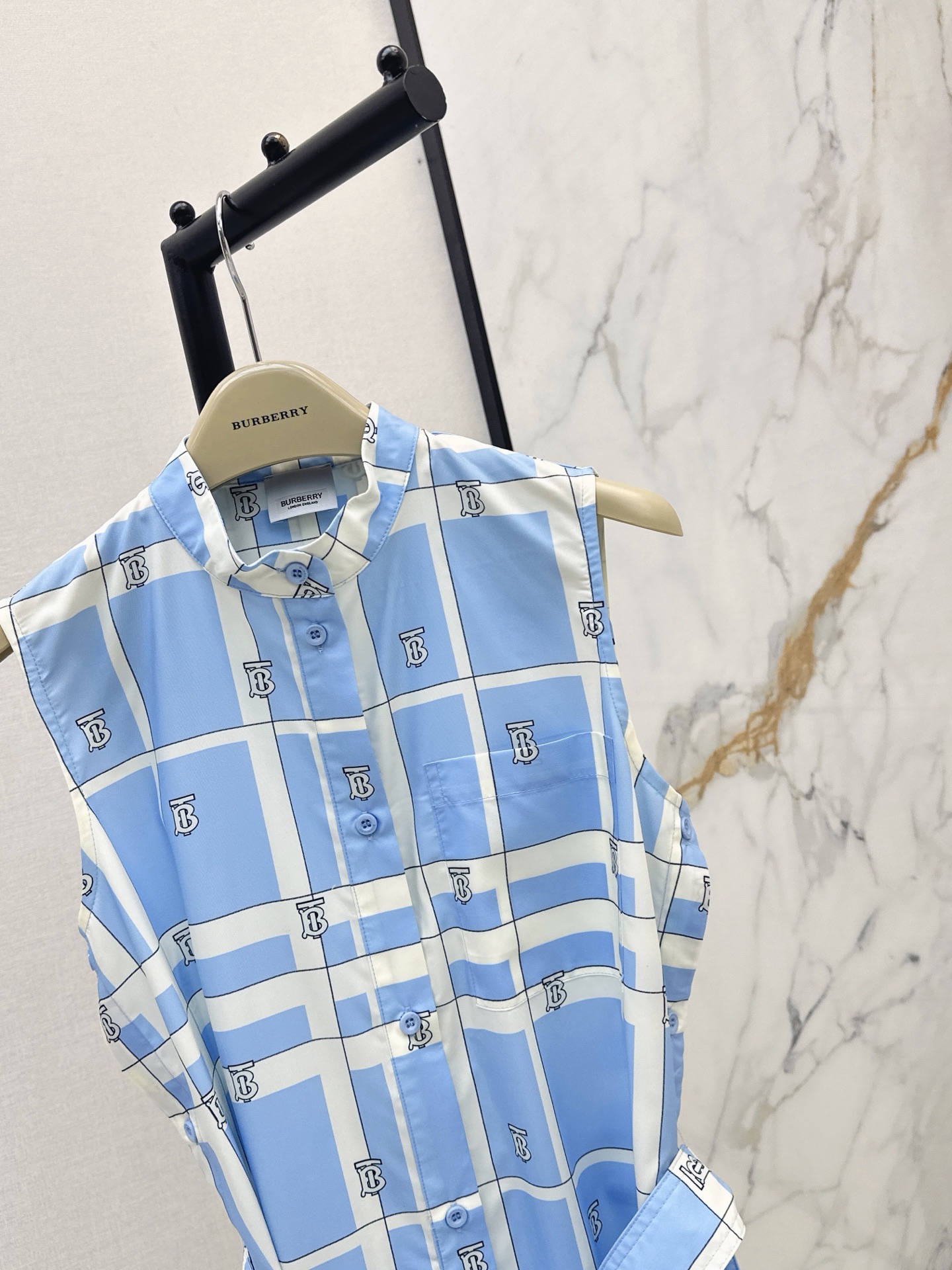 Burb 26ss sleeveless check dress