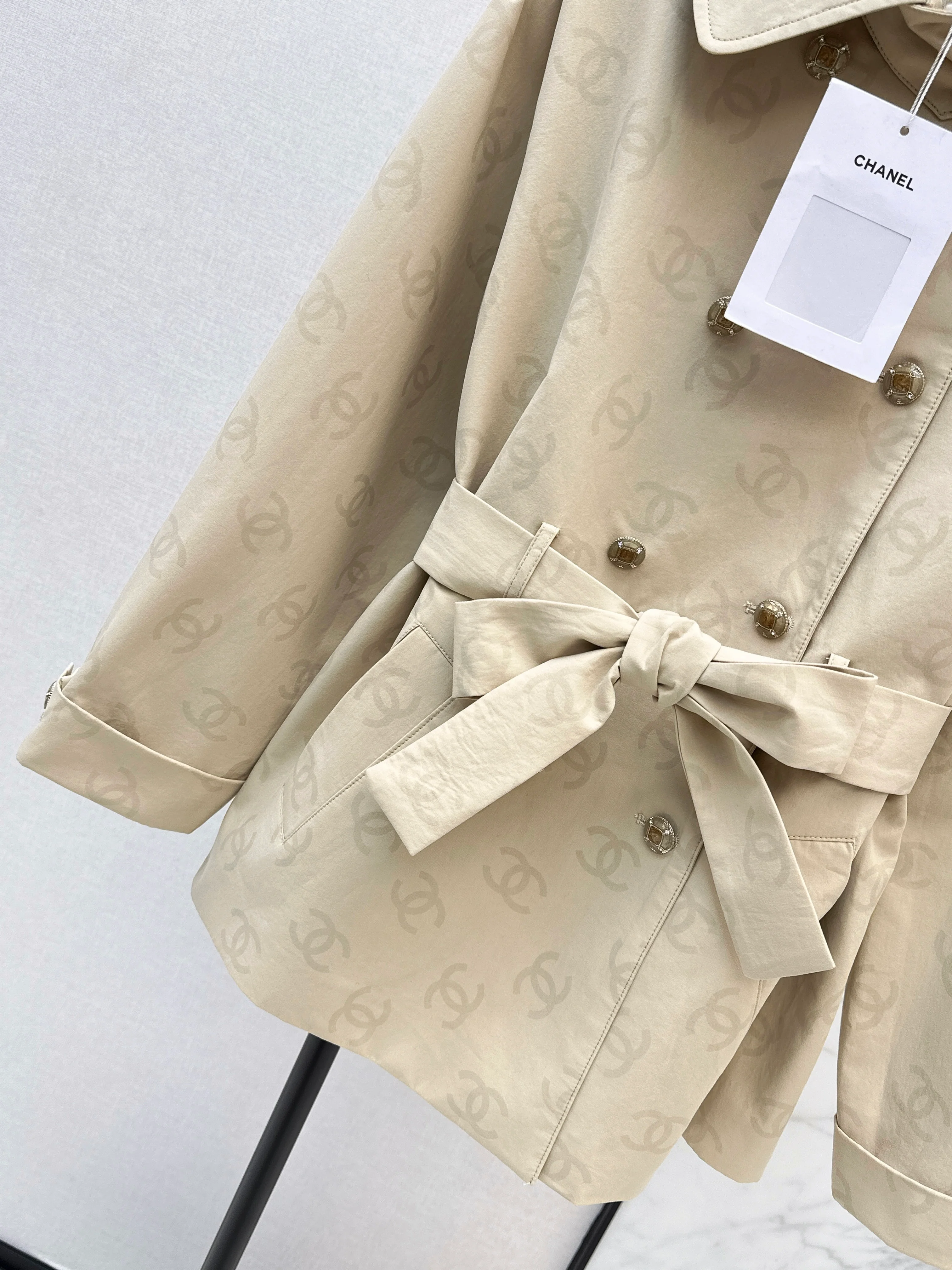 Chan 26ss jacquard trench coat