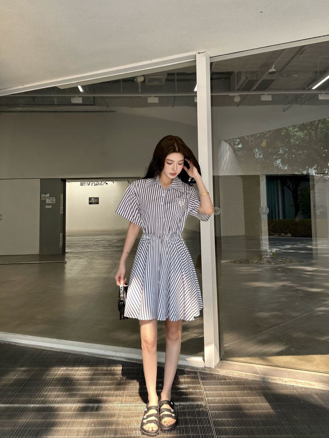 Pra 26ss stripe shirt dress