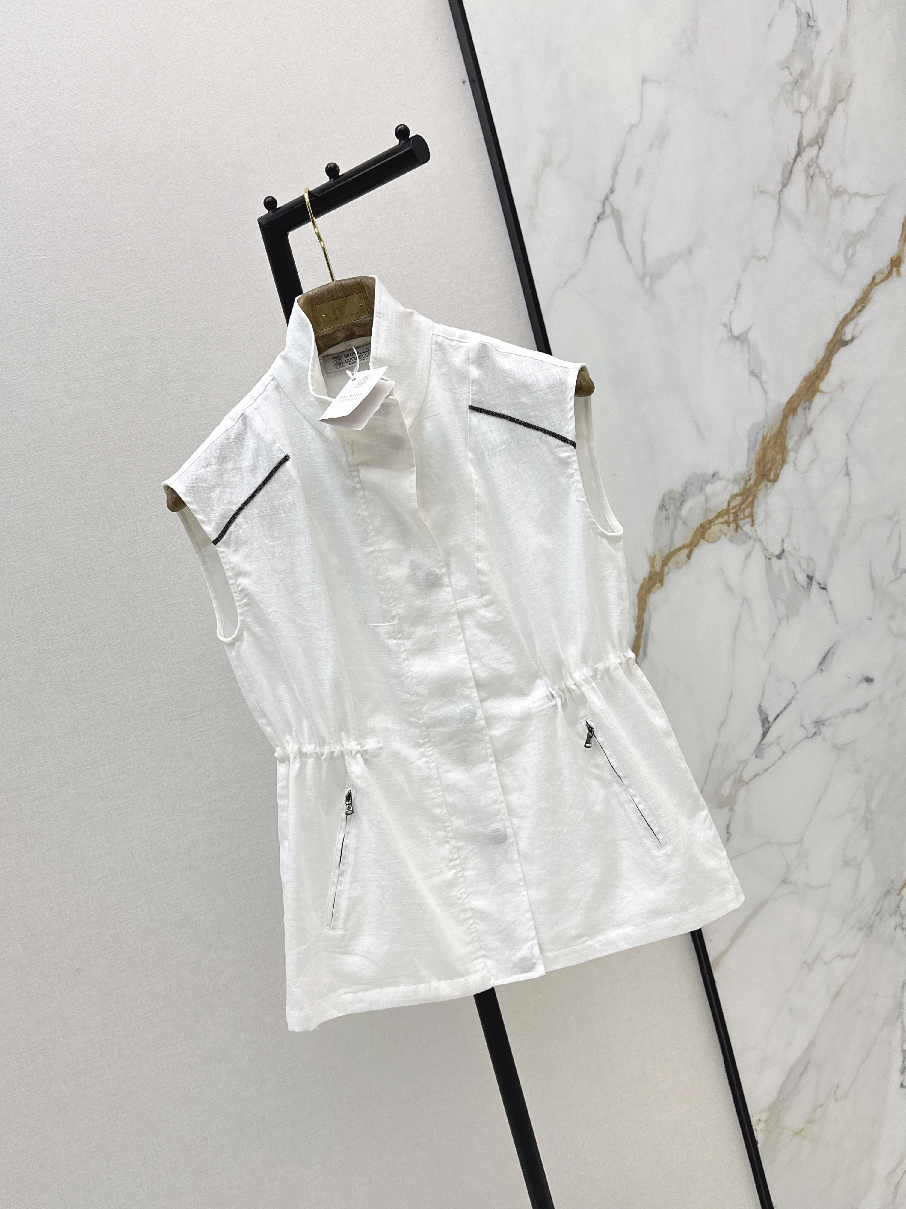 Brun 26ss drawstring waistcoat