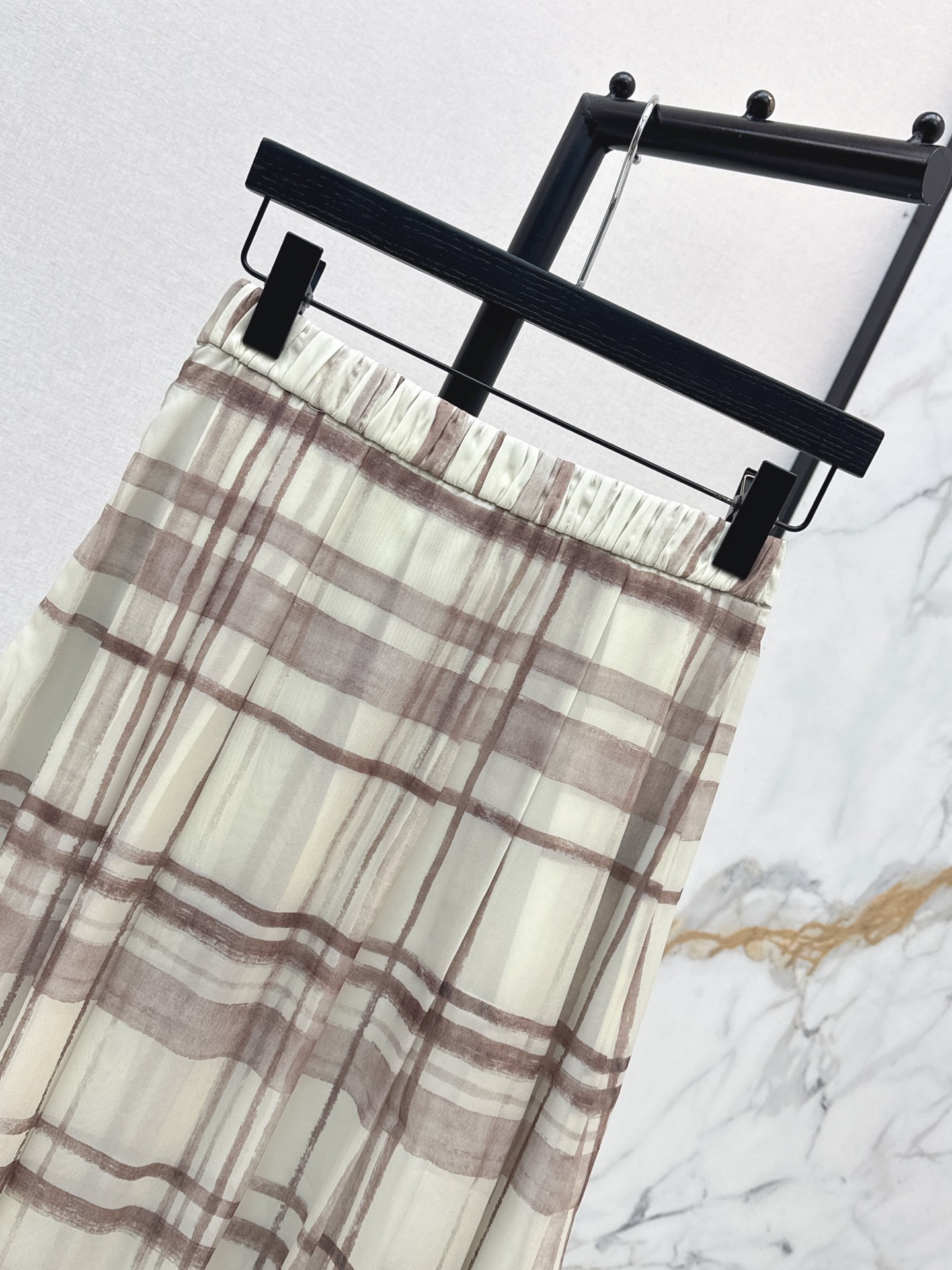 Brun 26ss check skirt