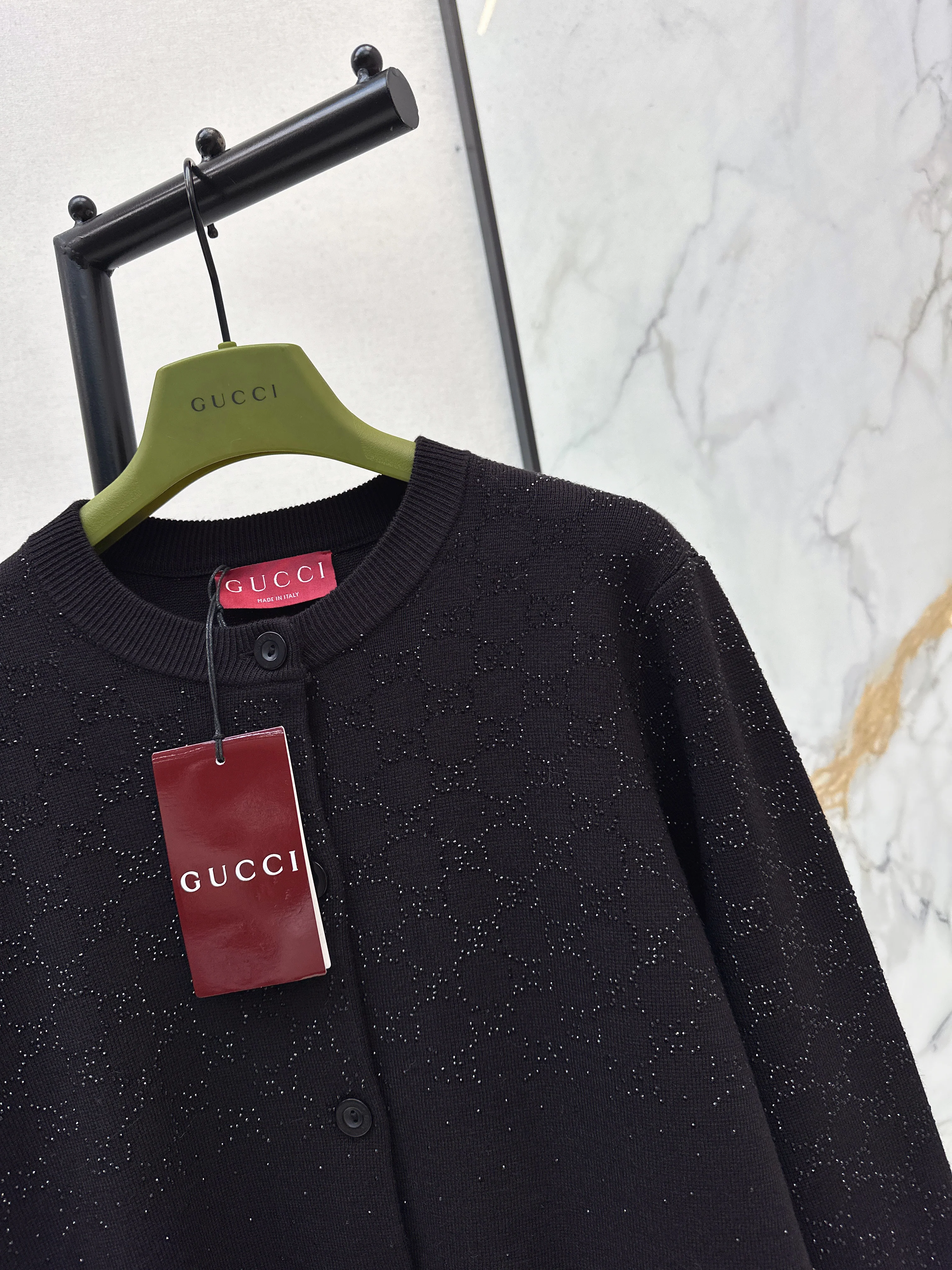 Gucc 26ss rhinestone cardigan