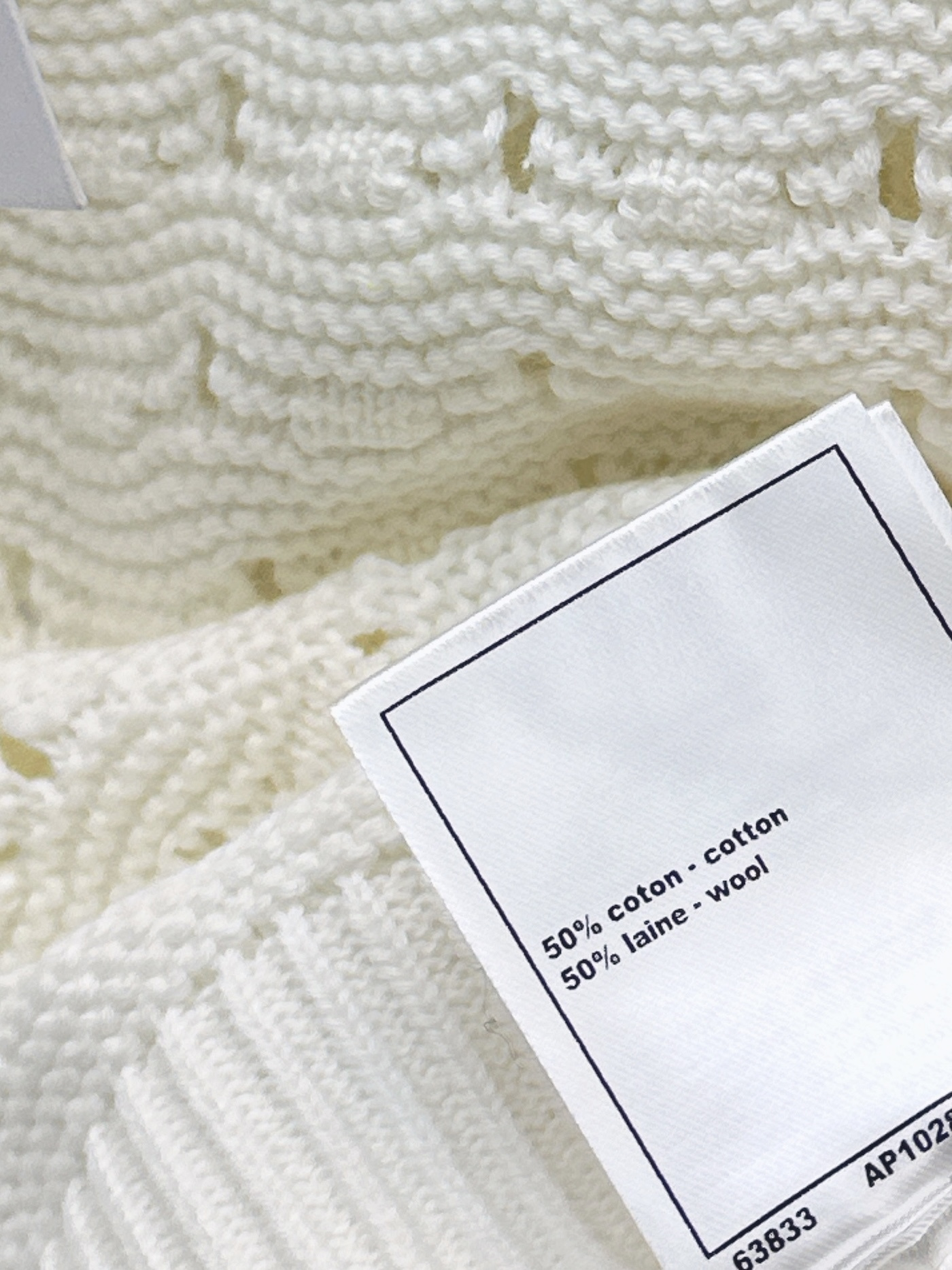 Chan 26ss White Contrast-Collar Knit Polo Top