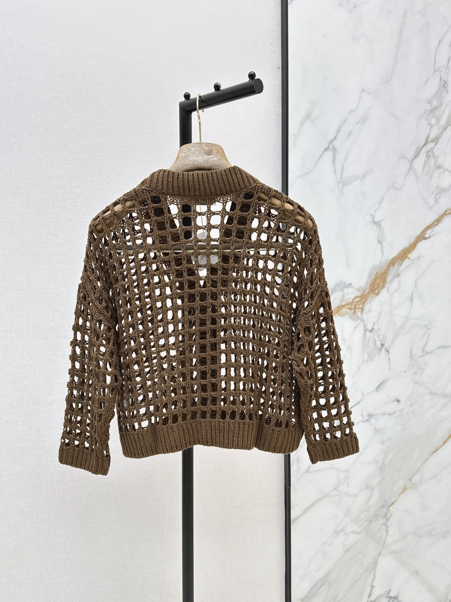 Brun 26ss hollow knit cardigan