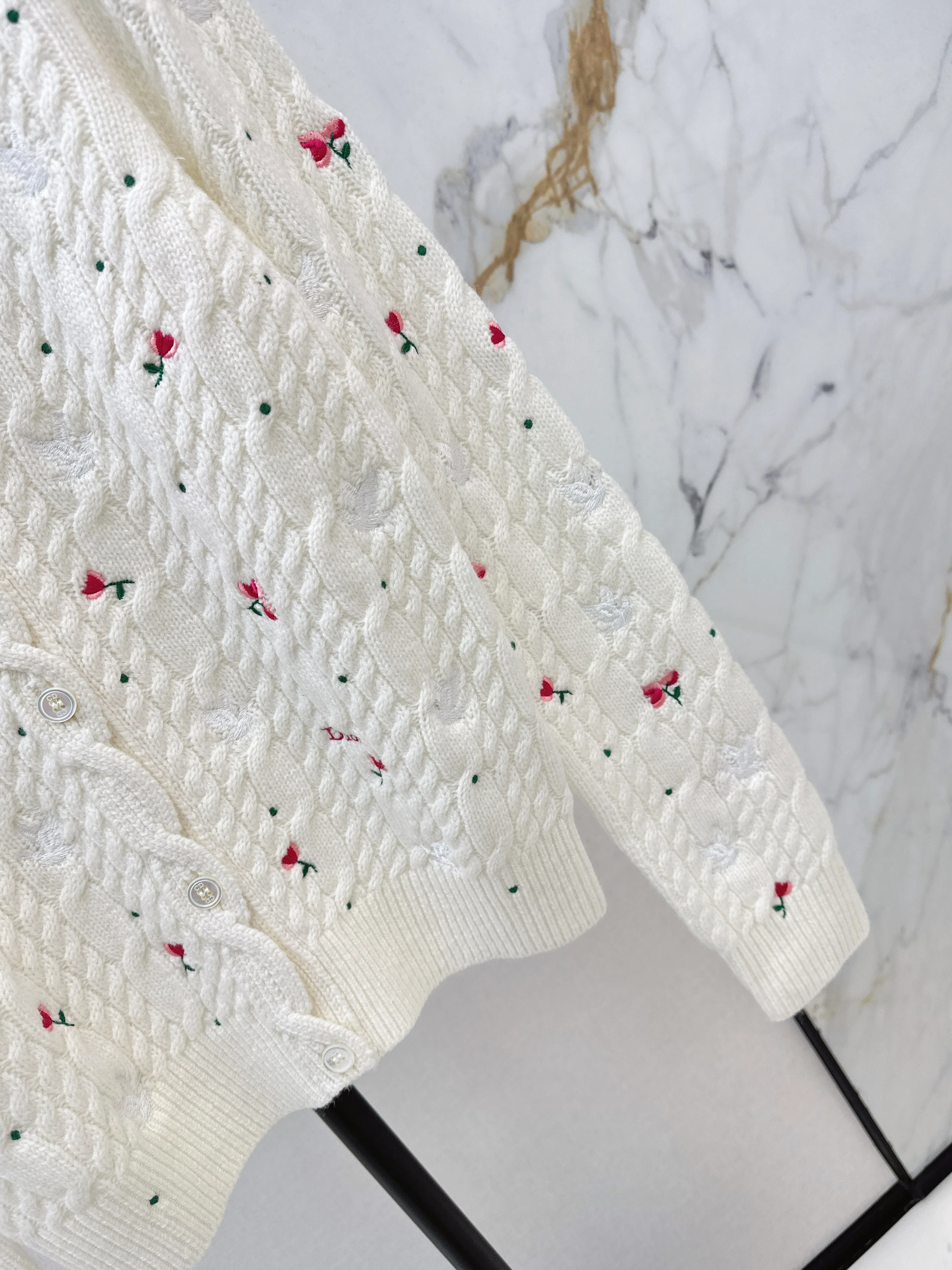 CD 26ss embroidery knitted cardigan