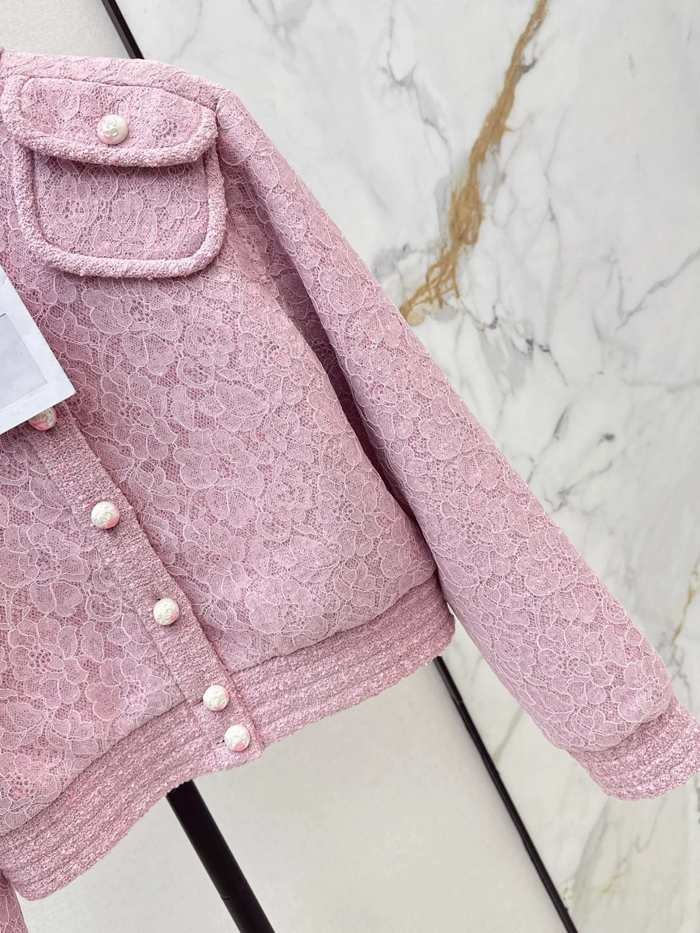 Chan 25fw lace tweed woven jacket