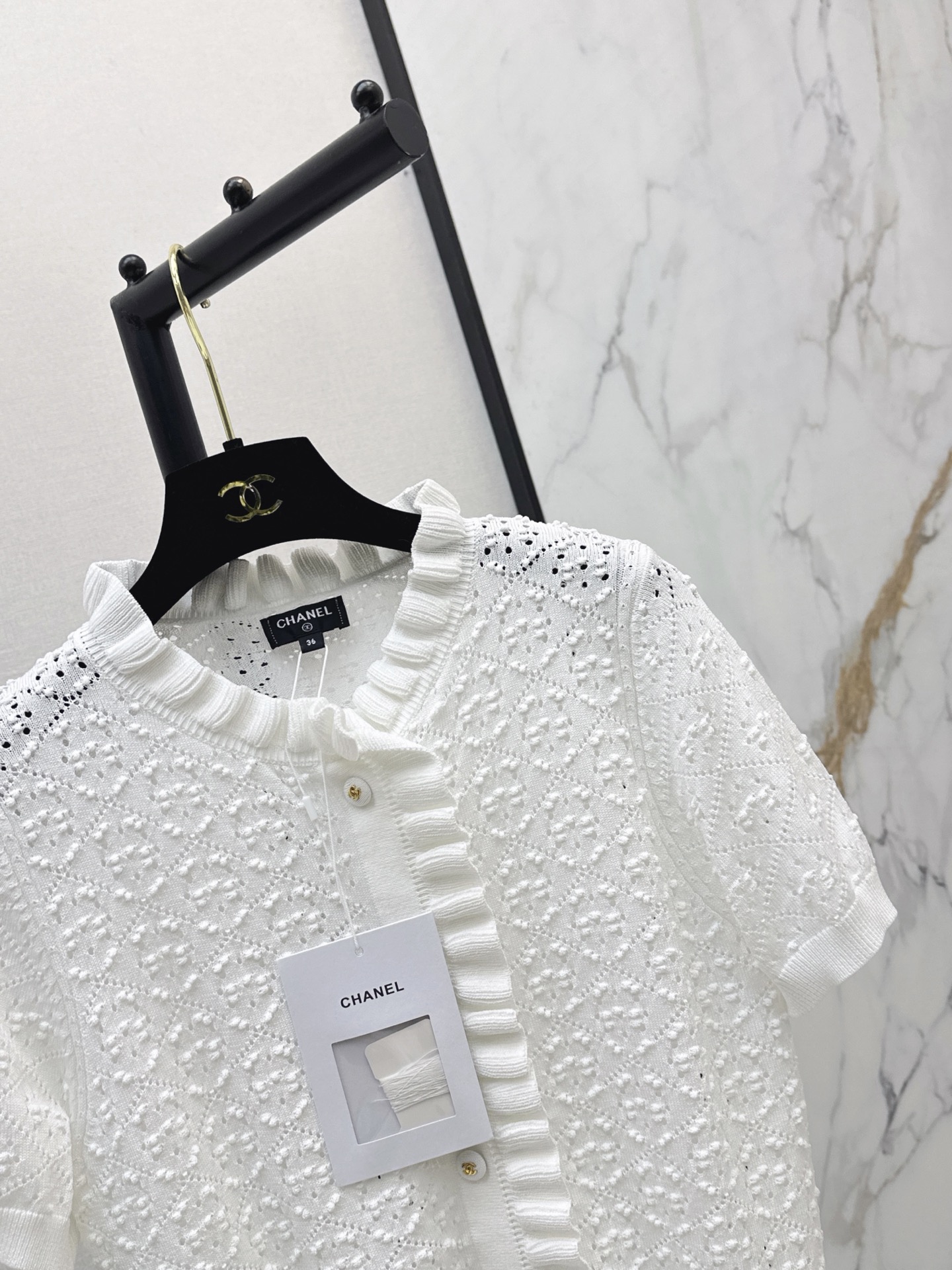 Chan 26ss ruffle knitwear