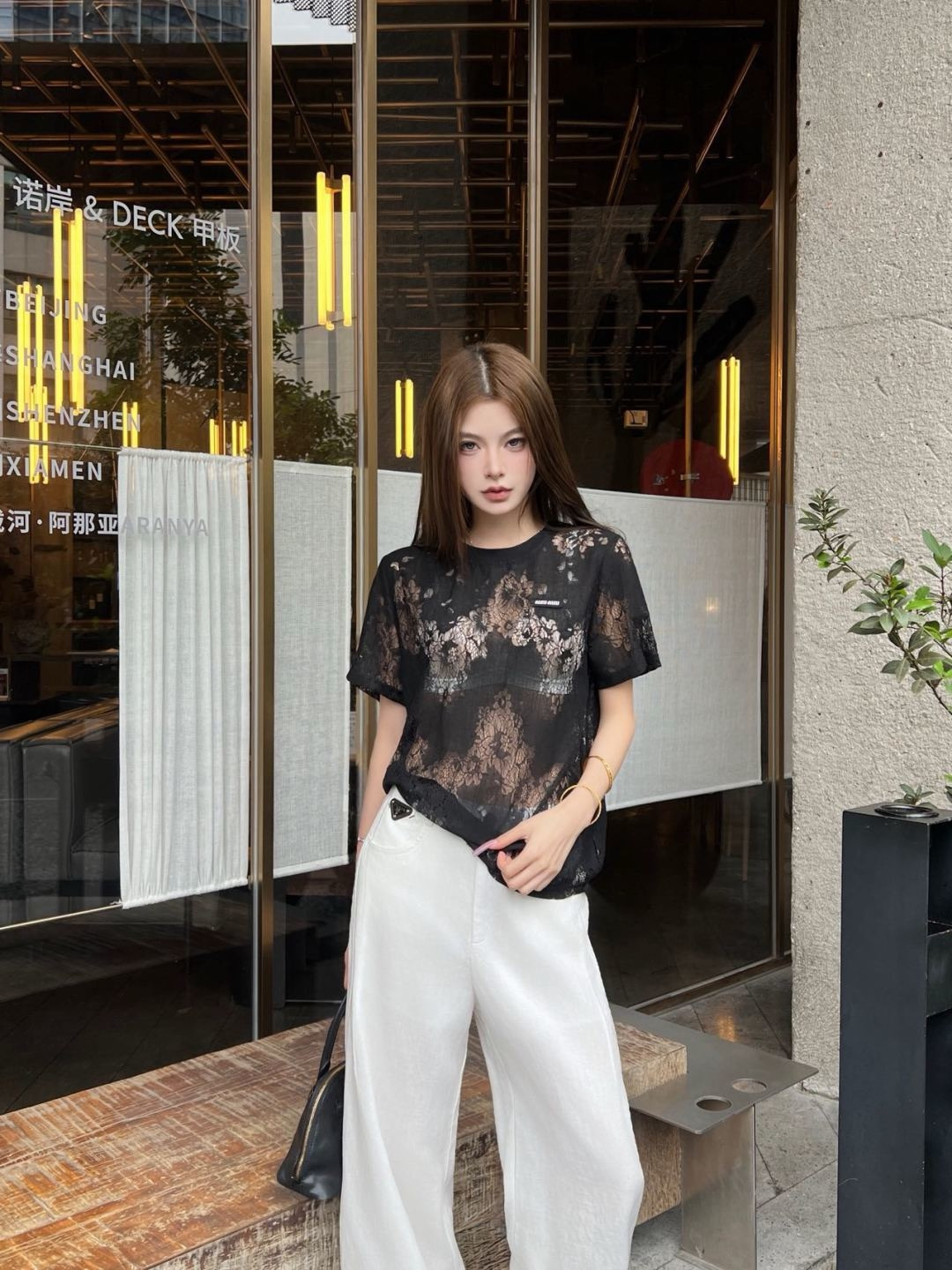 Miu 26ss lace t-shirt