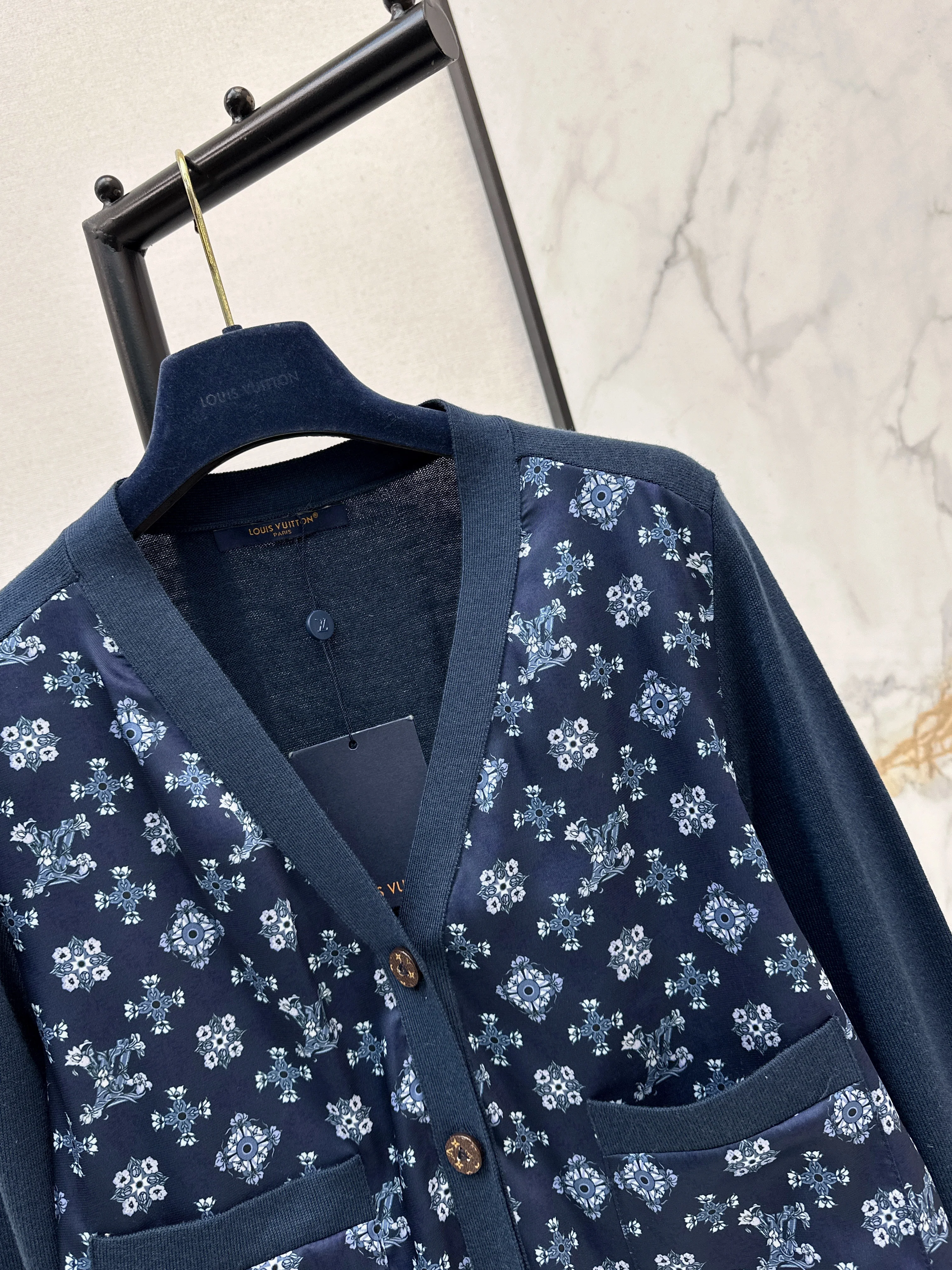 Louis 26ss print contract knit sweater