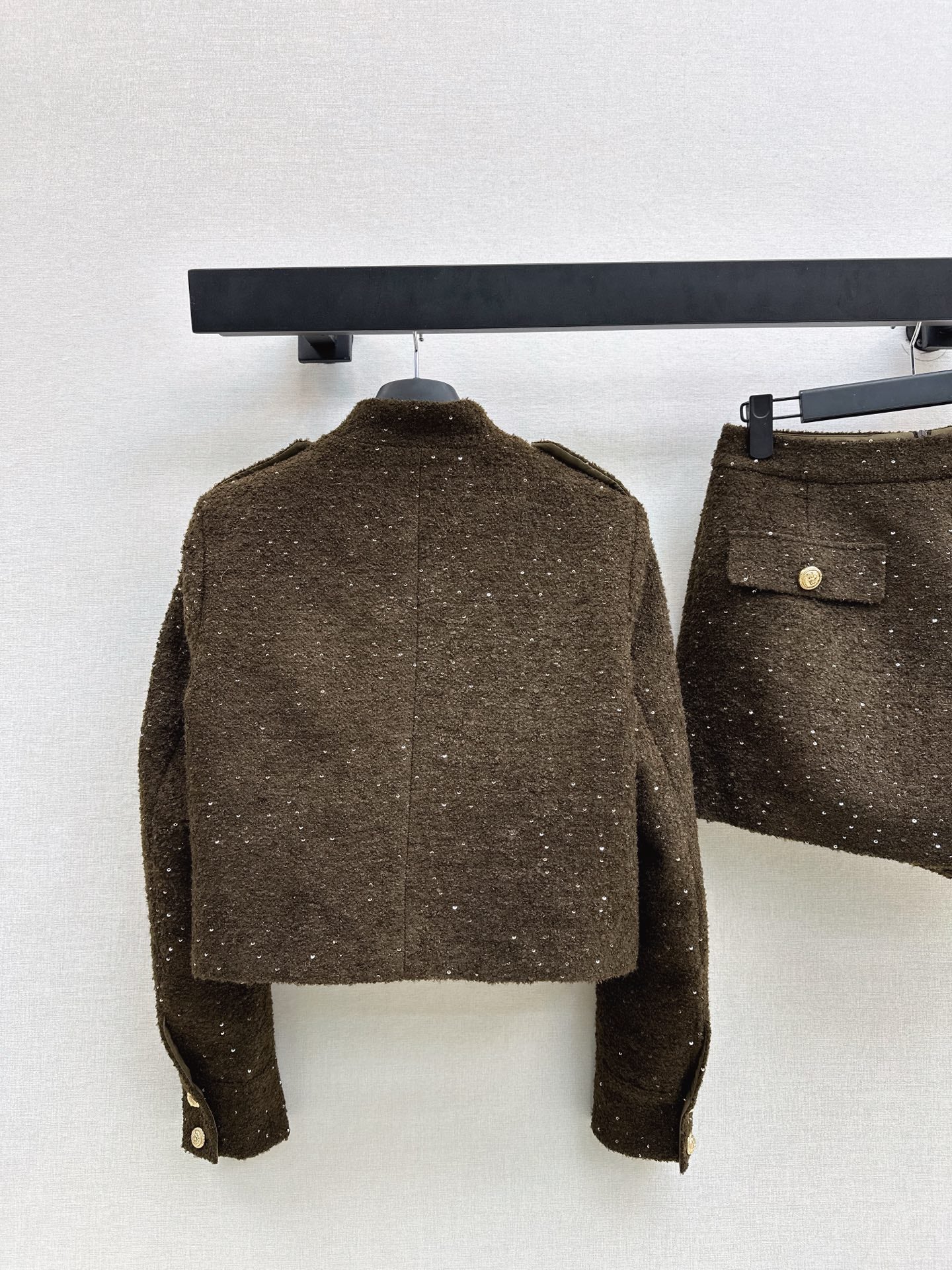 Balm 25fw button jacket divided skirts set