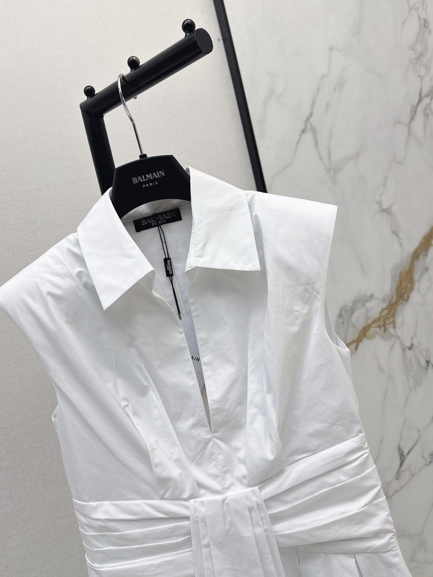 Bal 26ss sleeveless shirt dress