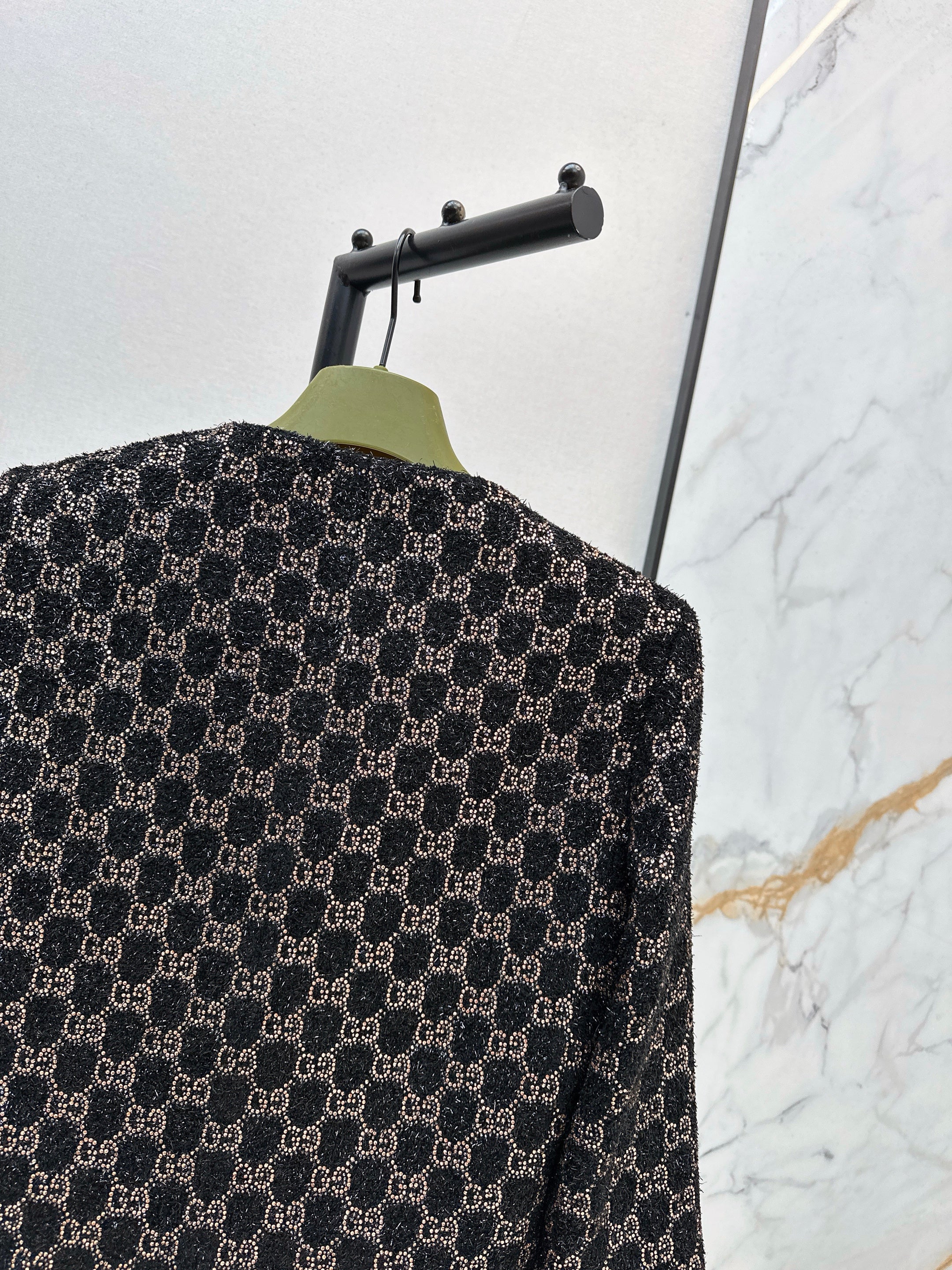 Gucc 26ss woven rhinestones jacket