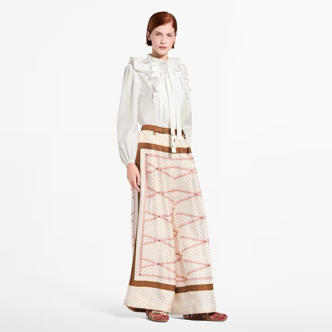 Loui 26ss print wide-leg pants