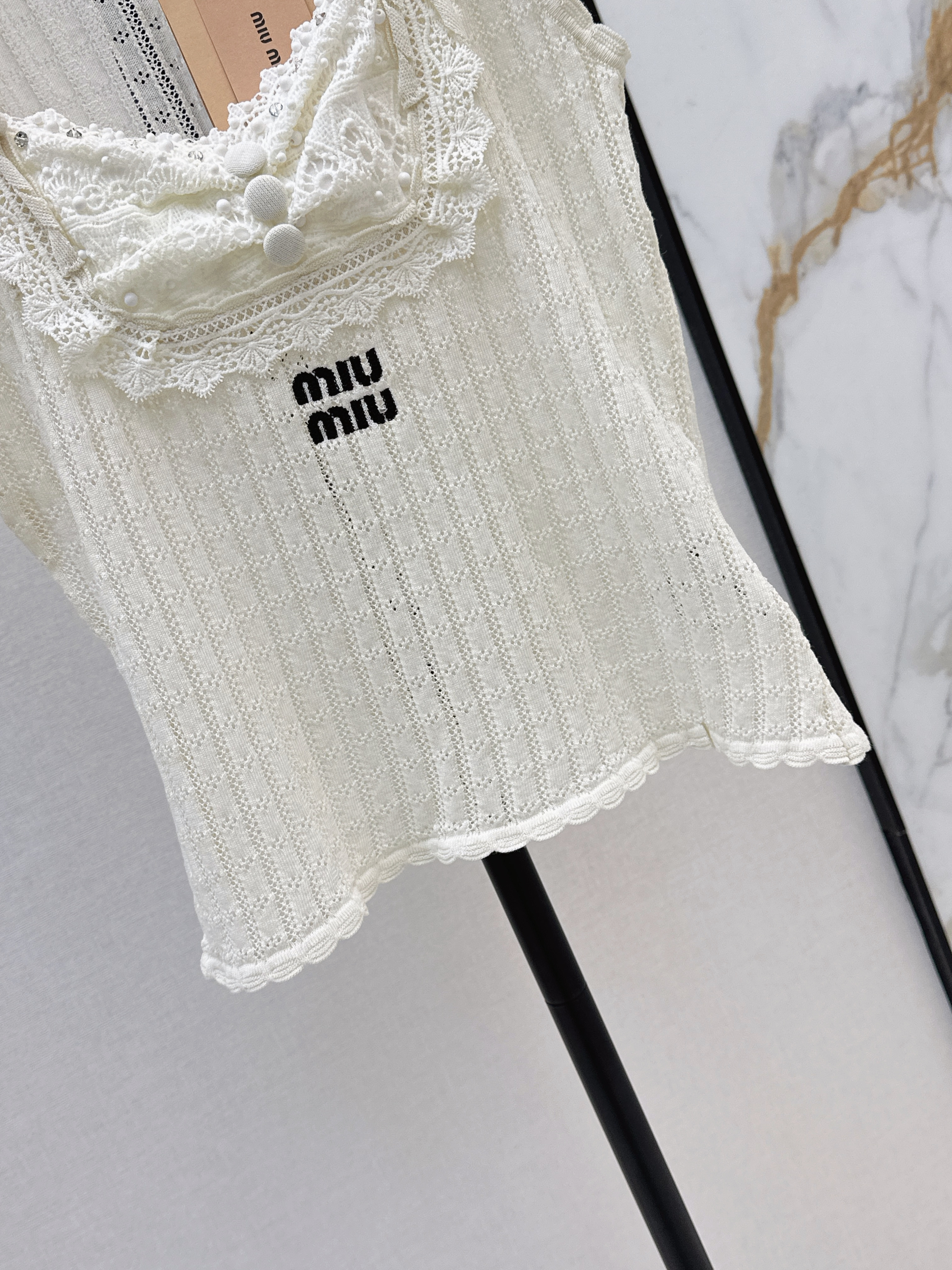 Miu 26SS Lace Knit Top