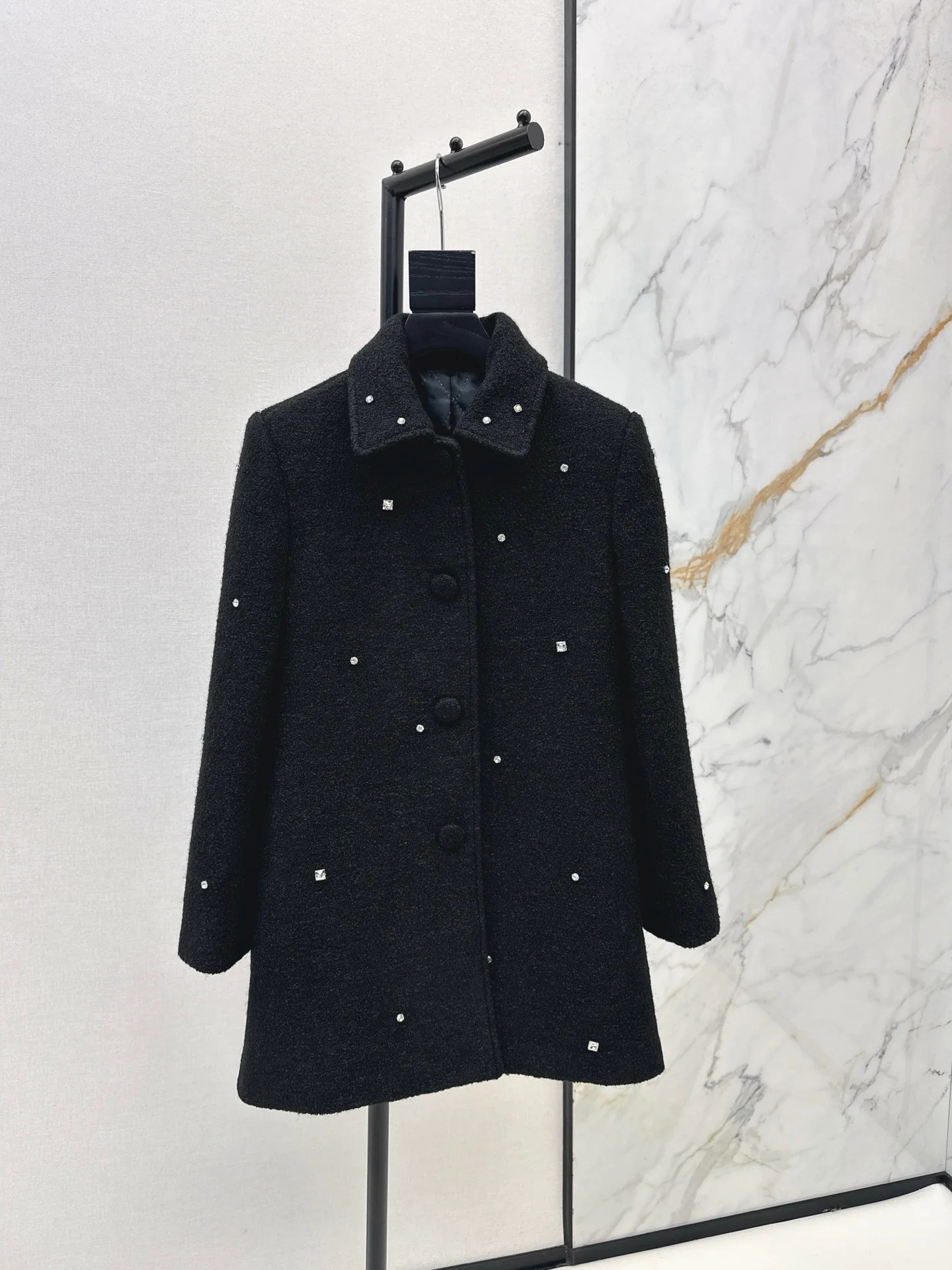 Miu 25fw rhinestone overcoats