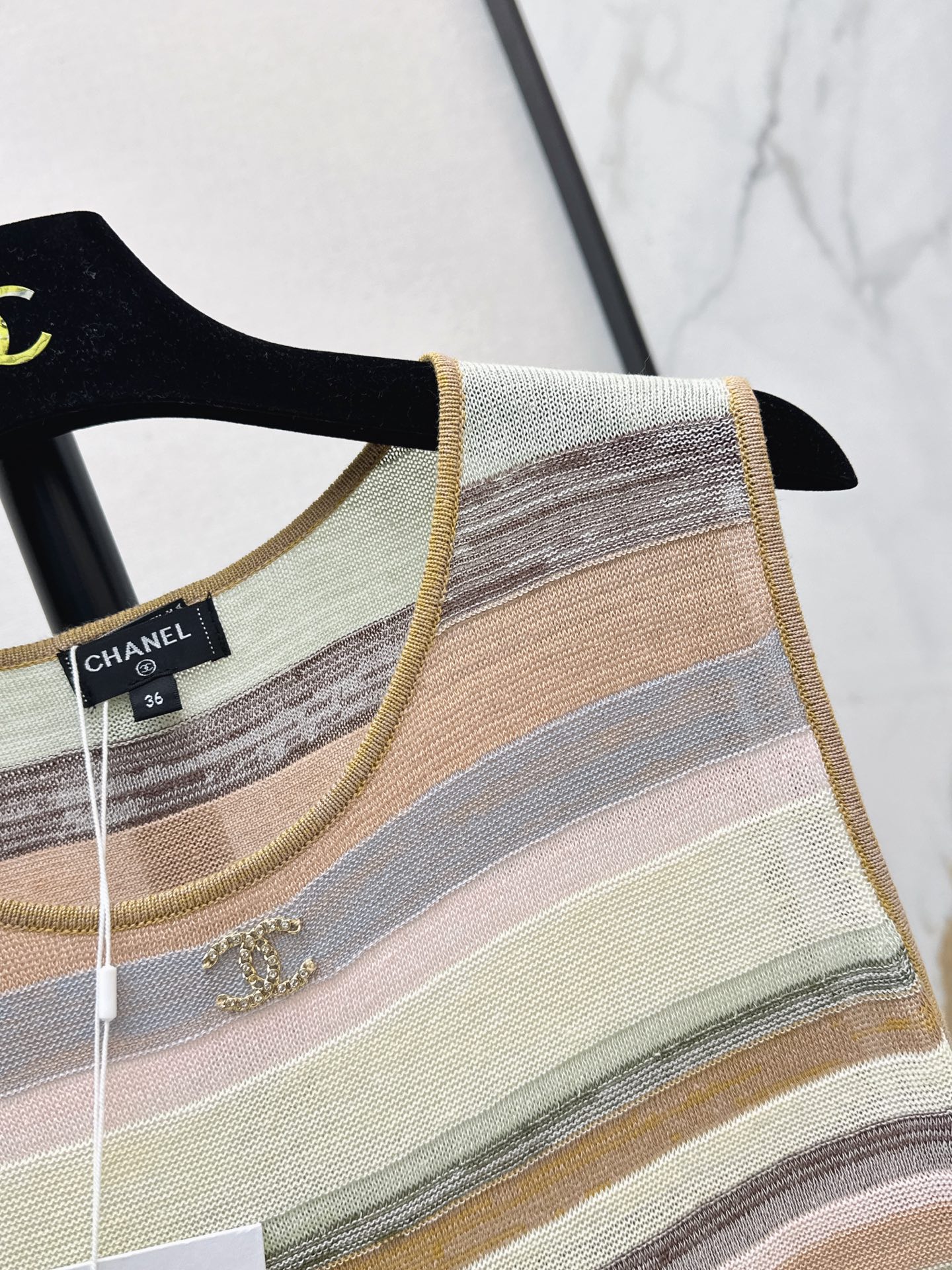 Chan 26ss sleeveless stripe dress