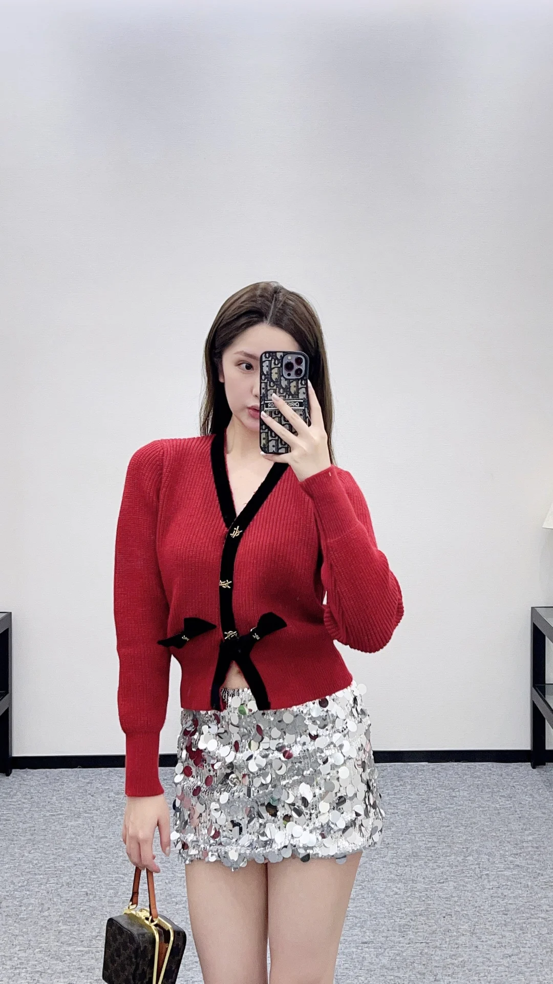 Saint 25fw bow knit cardiagn